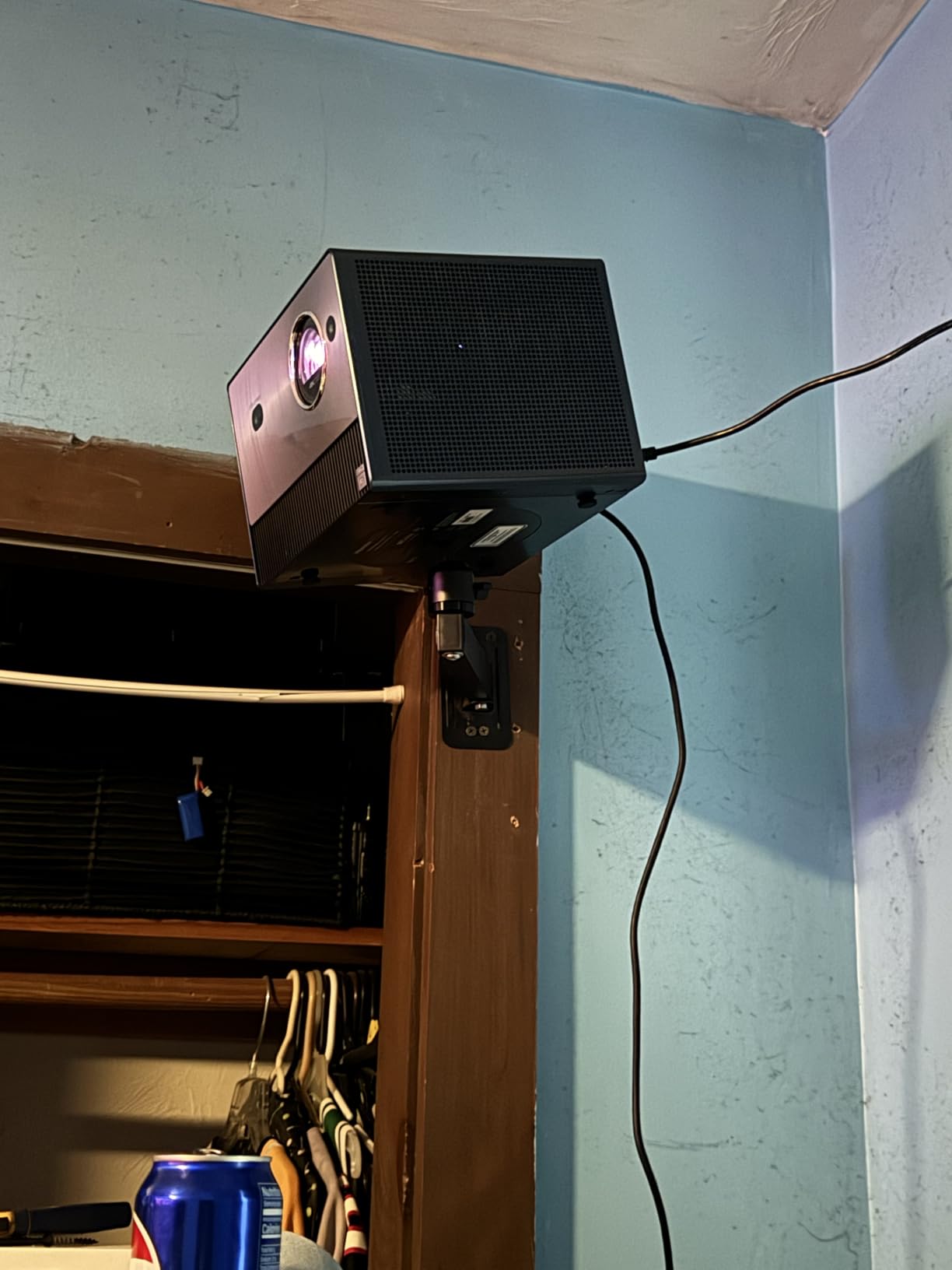 Projector Stand, Wall and Mini Ceiling Mount with 1/4-Inch Thread, 360-degree Rotation, Adjustable Tilt & Swivel, Foldable, Easy Setup Compatible with Most Projectors for Home, Office - Customer Photo 1