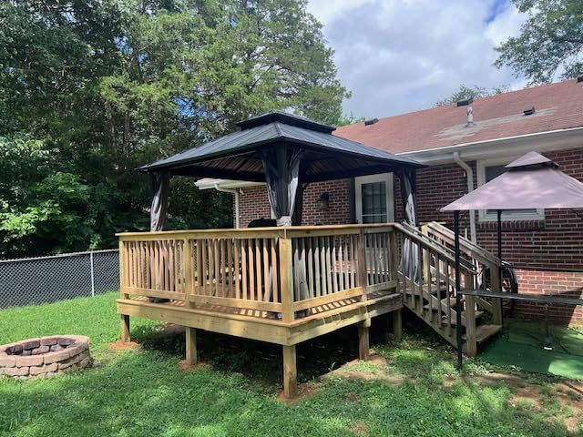 Aoxun Hardtop Gazebo 10x12, Aluminum Frame Canopy with Double Galvanized Steel Roof, Outdoor Gazebo with Breathable Netting and Privacy Curtain for Backyard - Customer Photo 1