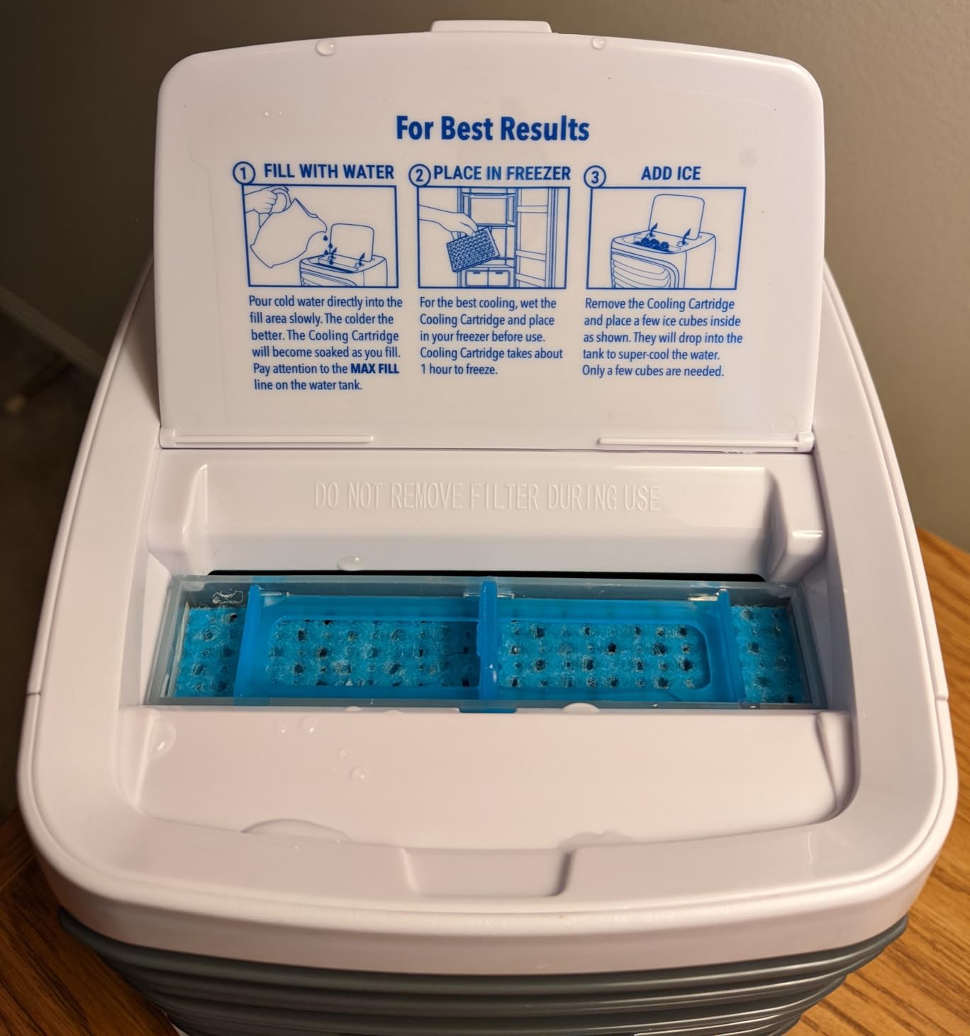 Ontel Arctic Air Turbo Chill Evaporative Cooler with HydroChill Technology, 4-Speed Portable Air Cooler Fan, Up To 8 Hr Per Fill, 7-Color LED, Simple & Whisper Quiet Operation, for Home or Office Use - Customer Photo 1