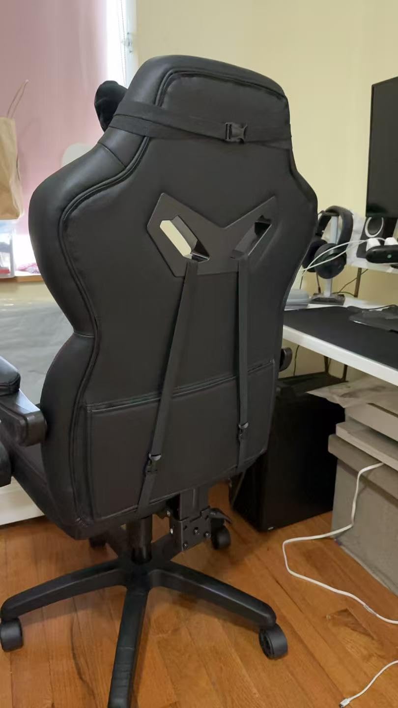 Dowinx Gaming Chair with Footrest,Big and Tall Game Chair for Heavy People, Gamer Chair with Massage Lumbar Support,Ergonomic Computer Gaming Chair for 200lbs (Black) - Customer Photo 2