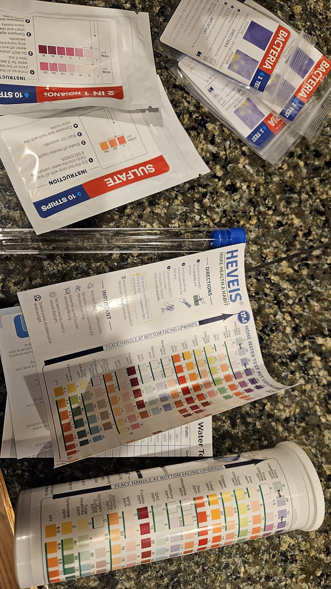 21-in-1 Home Drinking Water Testing Kit - 120 Strips + 4 Bacteria Tests - Tap and Well Water Test Kit, Easy to Test and Read for Hardness, Lead, Iron, Fluoride, pH, Copper, Bacteria and More - Customer Photo 2