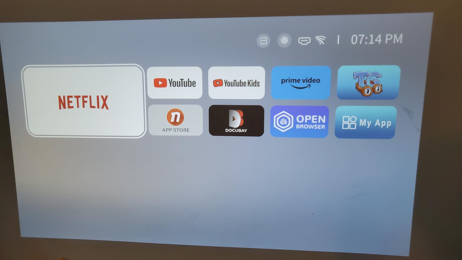 2500 ANSI Lumen Official Netflix Licensed 4K UHD Smart Projector, HAPPRUN Home Theater with Dolby Audio, Wi-Fi 6 & Bluetooth 5.2, Built-in Streaming Apps, Works with Smartphones, Indoor & Outdoor Use - Customer Photo 1