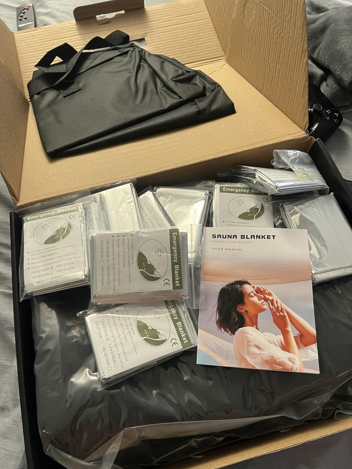 Infrared Sauna Blanket-Sauna Blanket for Home Use, Portable Design for Relaxation and Detoxification Highest 176℉, 20-60 Minutes Timer, 6 ft x 2.65 ft（Space Black） - Customer Photo 1