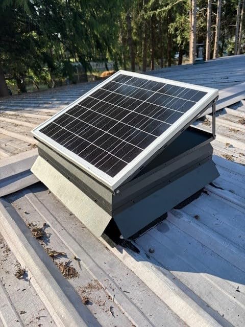 Solar Attic Fan 32W 1600CFM High Airflow Roof Vent Exhaust Fan - Weatherproof, Solar Powered Attic Ventilation for Home, Garage, RV, Greenhouse - Customer Photo 1