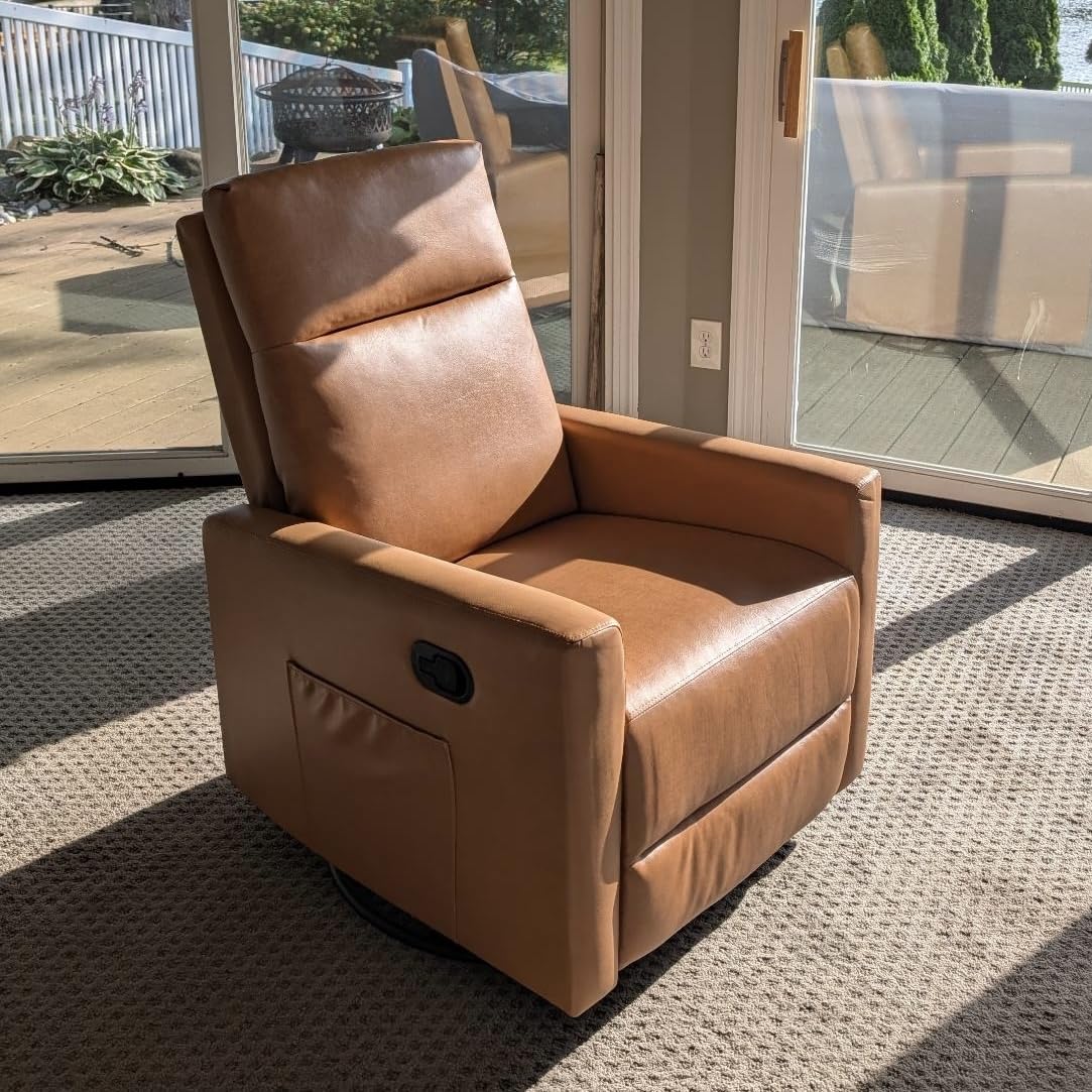 Sweetcrispy Massage Recliner Chair for Adults, Adjustable Home Theater Seating with Lumbar Support, Small Recliners for Small Spaces, Dark Grey - Customer Photo 1