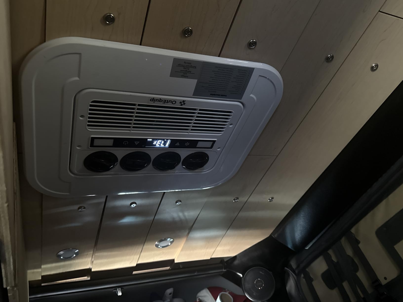12V RV Rooftop Air Conditioner with Heater, 10,000 BTU Low Profile DC Air Conditioner – Quiet Battery Powered A/C for Camper, Van, Truck, Trailer, Boat – Sleek Black Housing - Customer Photo 1