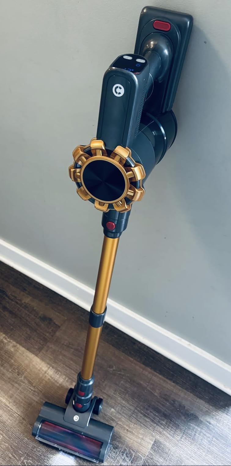 Cordless Vacuum Cleaner, 500W/45Kpa Vacuum Cleaners for Home with LED Display, 8 in 1 Lightweight Stick Vacuum with 60Min Runtime, Anti-tangle, Wall Mount Charging for HardFloor/Carpet/Pet Hair - Customer Photo 1