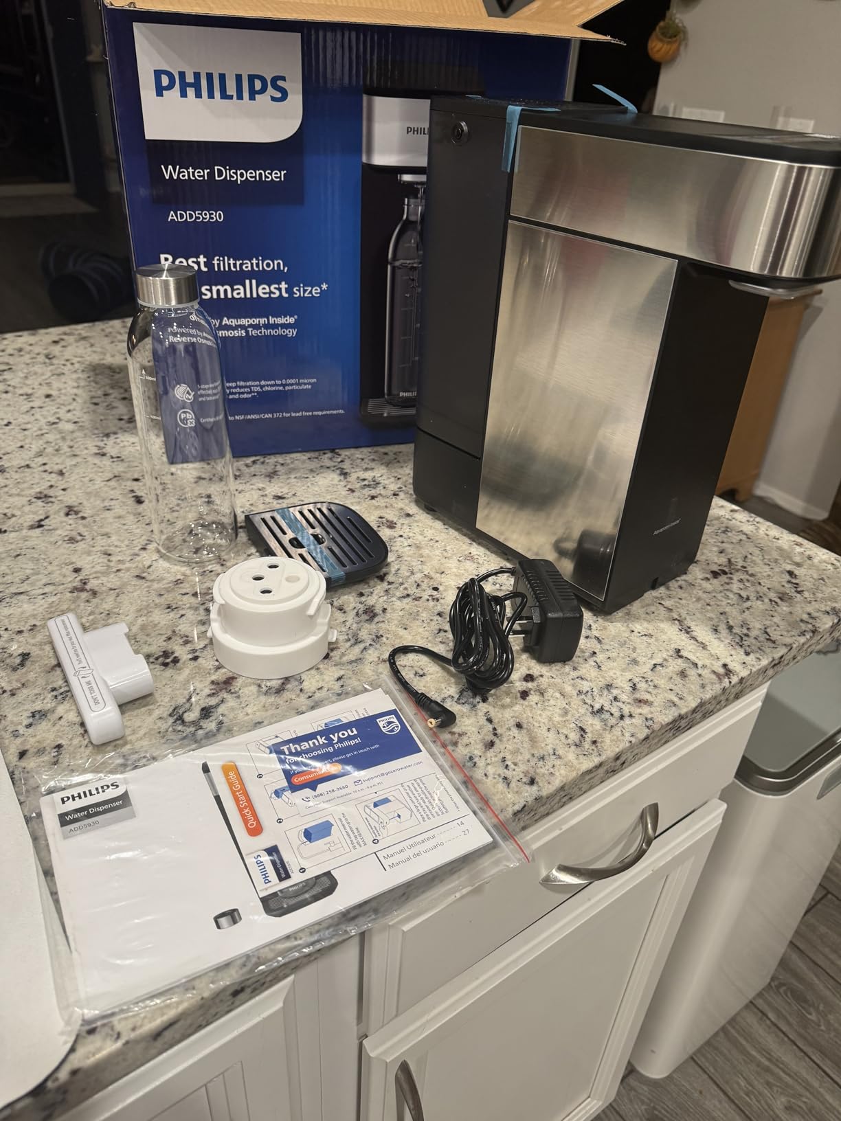 Reverse Osmosis Water Filter Countertop, PHILIPS Compact 5-in-1 RO Water Filtration System Purifier Dispenser with Aquaporin Technology Tested by NASA, NSF/ANSI 372 Certified, Reduce TDS - Customer Photo 1