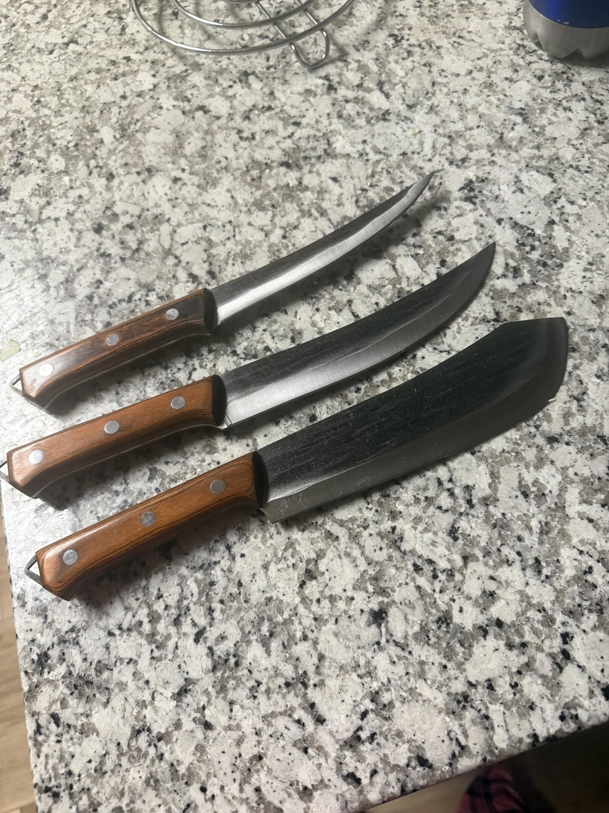 Huusk Butcher Knife Set for Meat Cutting, 3PCS Carving BBQ Brisket Knives, Hand-forged Kitchen Knive Set with Ergonomic Handle, Gift for Men Women - Customer Photo 2