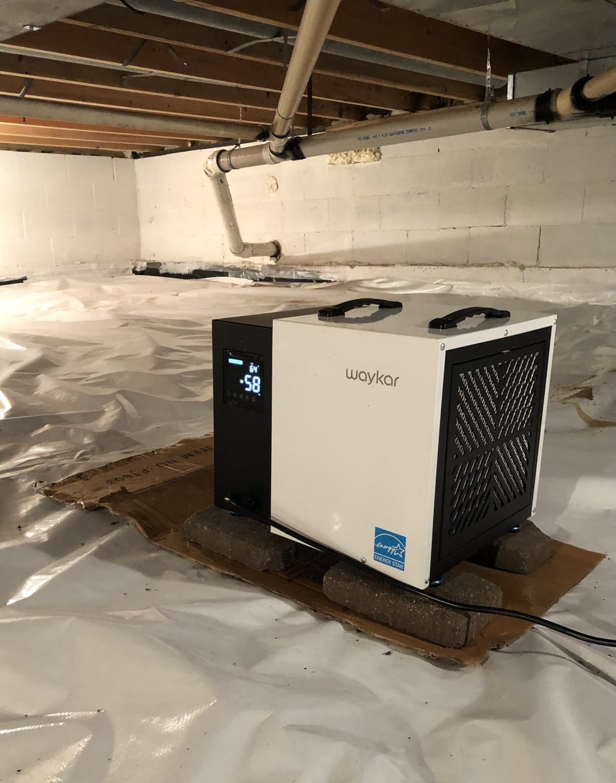 Waykar 70 Pint Energy Star Crawl Space Dehumidifier with Pump, Commercial Dehumidifier for Basements and Home, for Spaces up to 5000 Square Feet, Smart Humidity Control - 5-Year Quality Coverage - Customer Photo 1