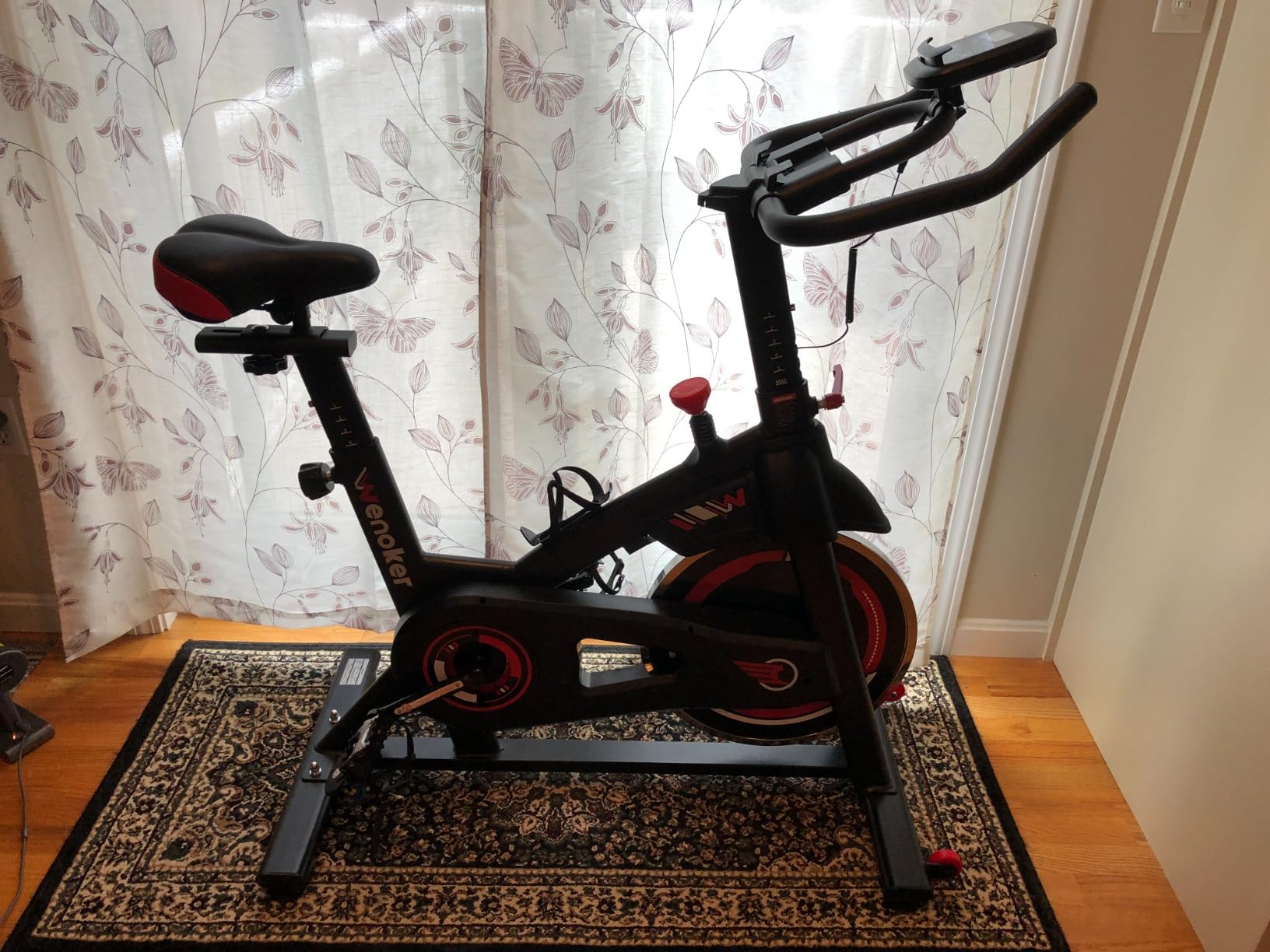 WENOKER Magnetic Resistance Stationary Bike for Home, App Supported Indoor Bike with Whisper Quiet, Heavy Flywheel and Upgraded Digital Display - Customer Photo 2