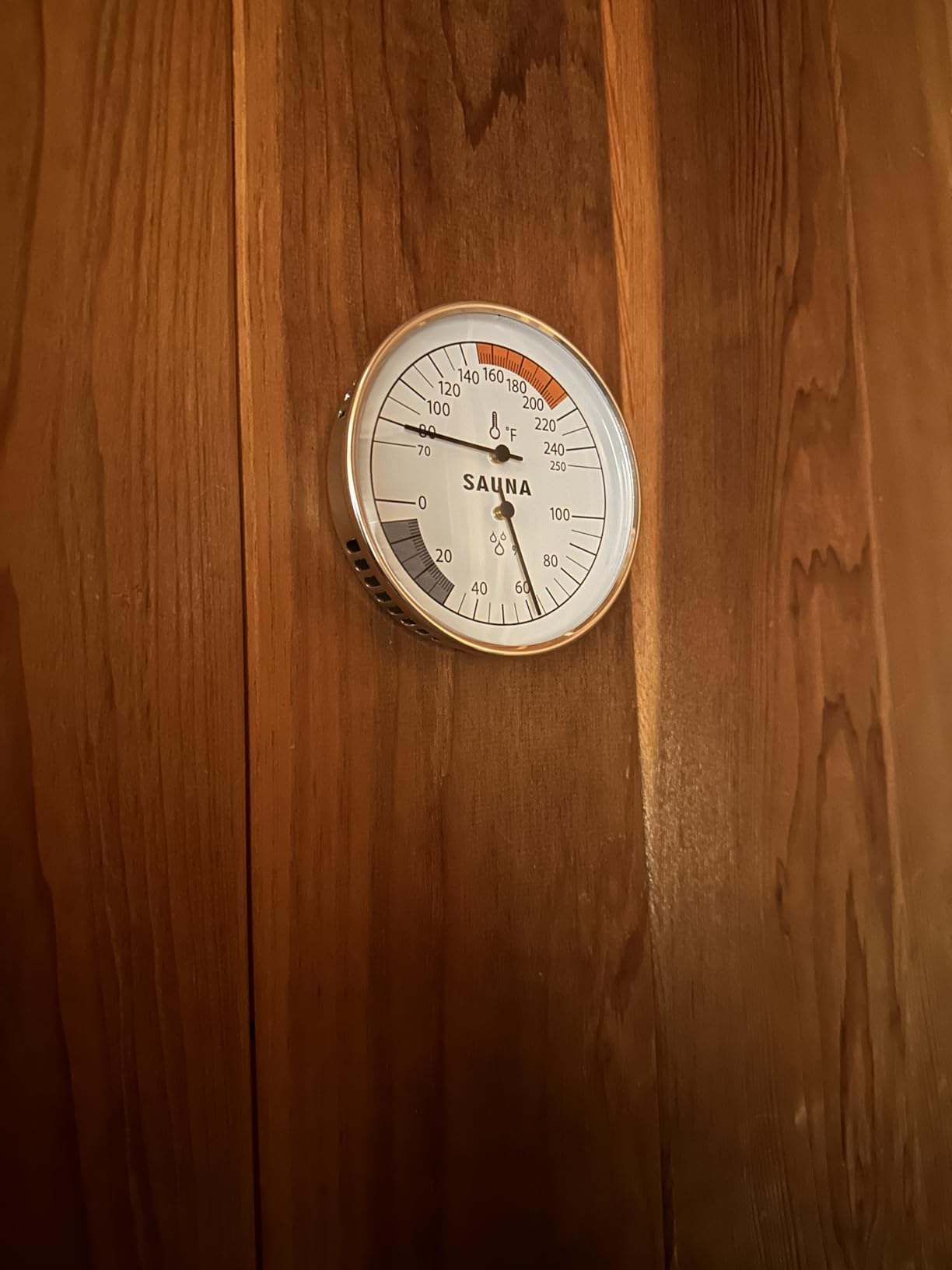 Golden Wave Sauna Thermometer & Hygrometer 2-in-1 – Fahrenheit (70-250°F) for Infrared/Steam Rooms, No Batteries, Wall-Mount - Customer Photo 1