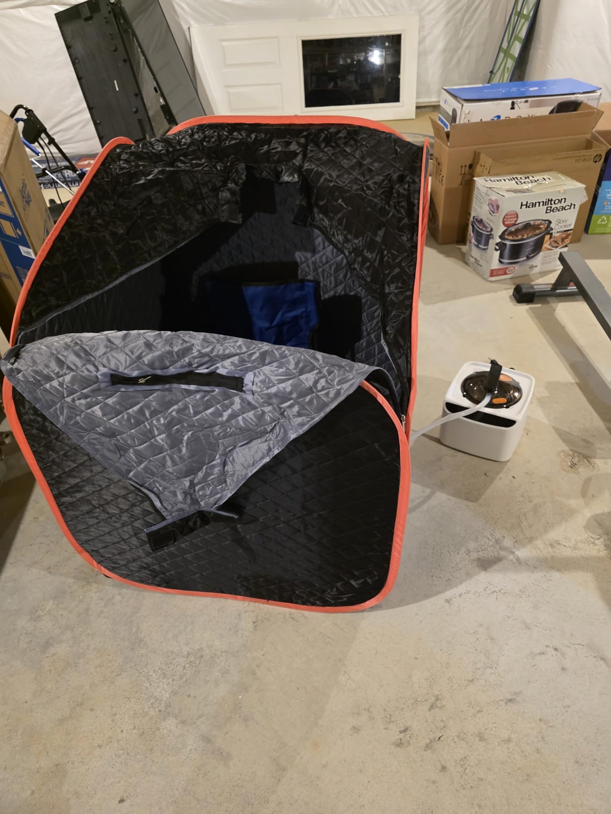 Portable Steam Sauna Box at Home, 9 Levels Heating, Sauna Tent for Home with Steamer and Folding Chair, Sauna Box for Relaxation, Detoxification, Spa, Sauna Box - Customer Photo 2