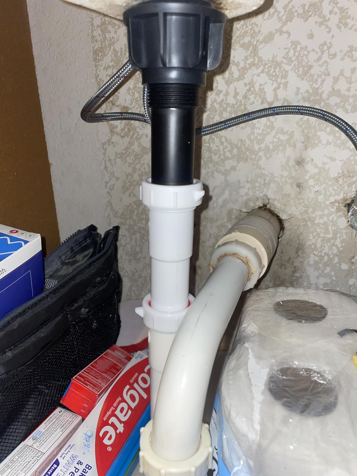 FORIOUS Black Bathroom Faucet 1 Hole, Single Lever Bathroom Sink Faucet Single Hole with Pop-up Drain and Supply Line, Rv Vanity Tap 1 or 3 Hole with Deck Plate for Lavatory Sink Remodel - Customer Photo 2
