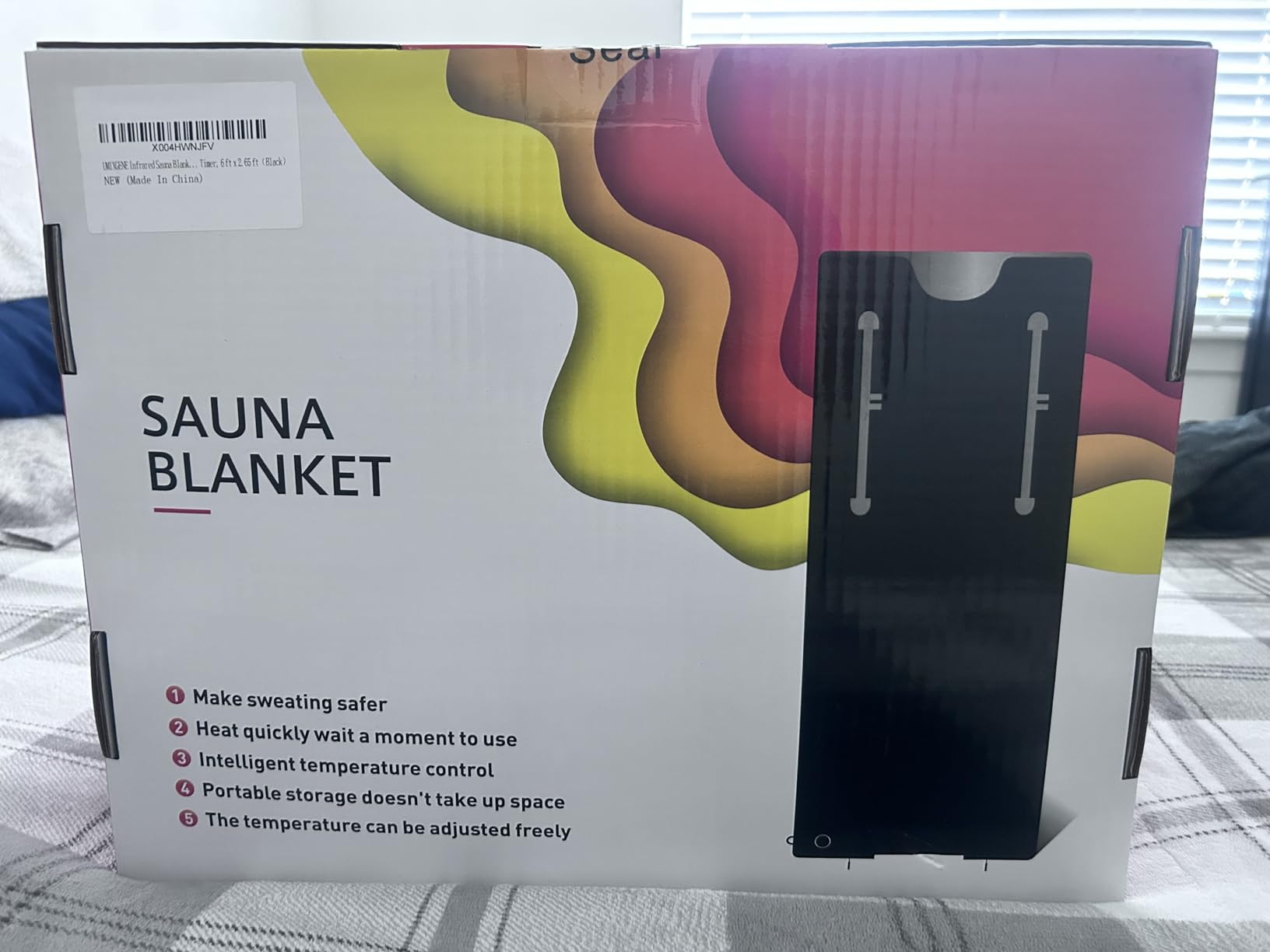 Infrared Sauna Blanket-Sauna Blanket for Home Use, Portable Design for Relaxation and Detoxification Highest 176℉, 20-60 Minutes Timer, 6 ft x 2.65 ft（Black） - Customer Photo 1