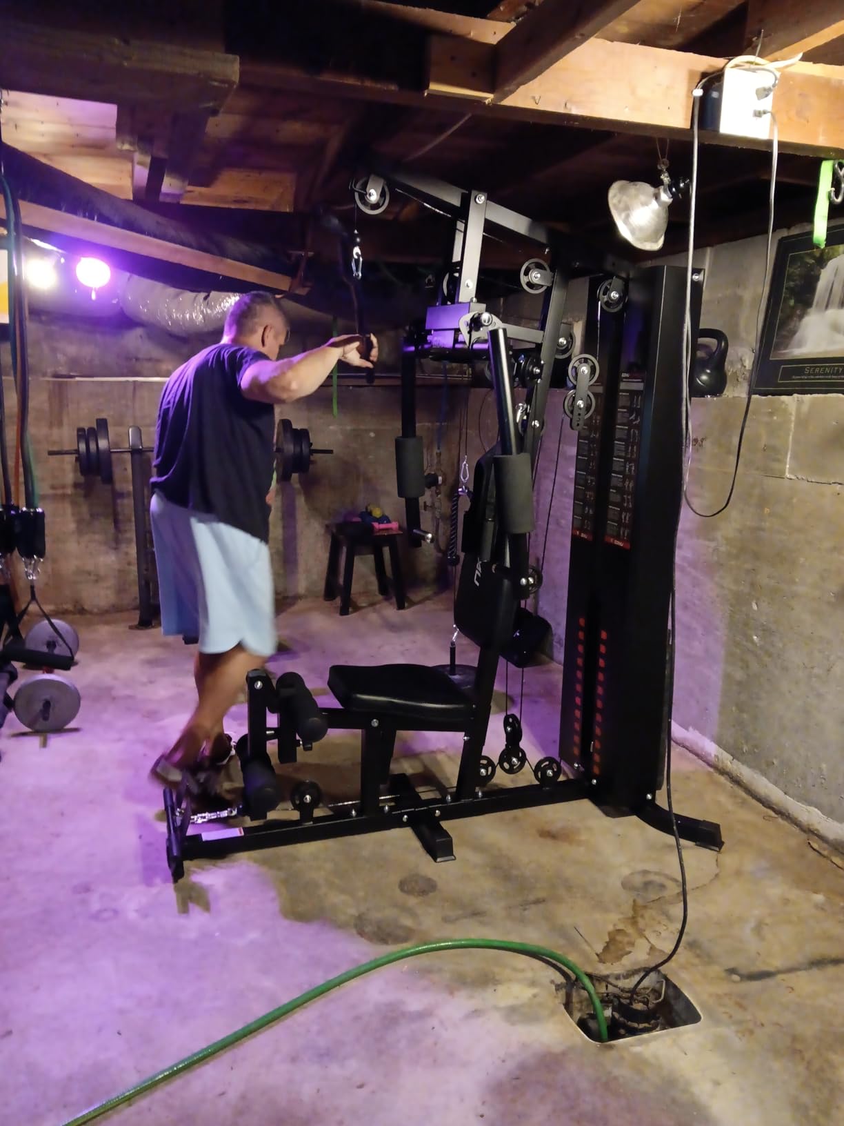 Home Gym, M1 Workout Station with 140LBS Weight Stack, Multifunctional Home Gym Equipment with Pulley System for Full Body Strength Training - Customer Photo 2