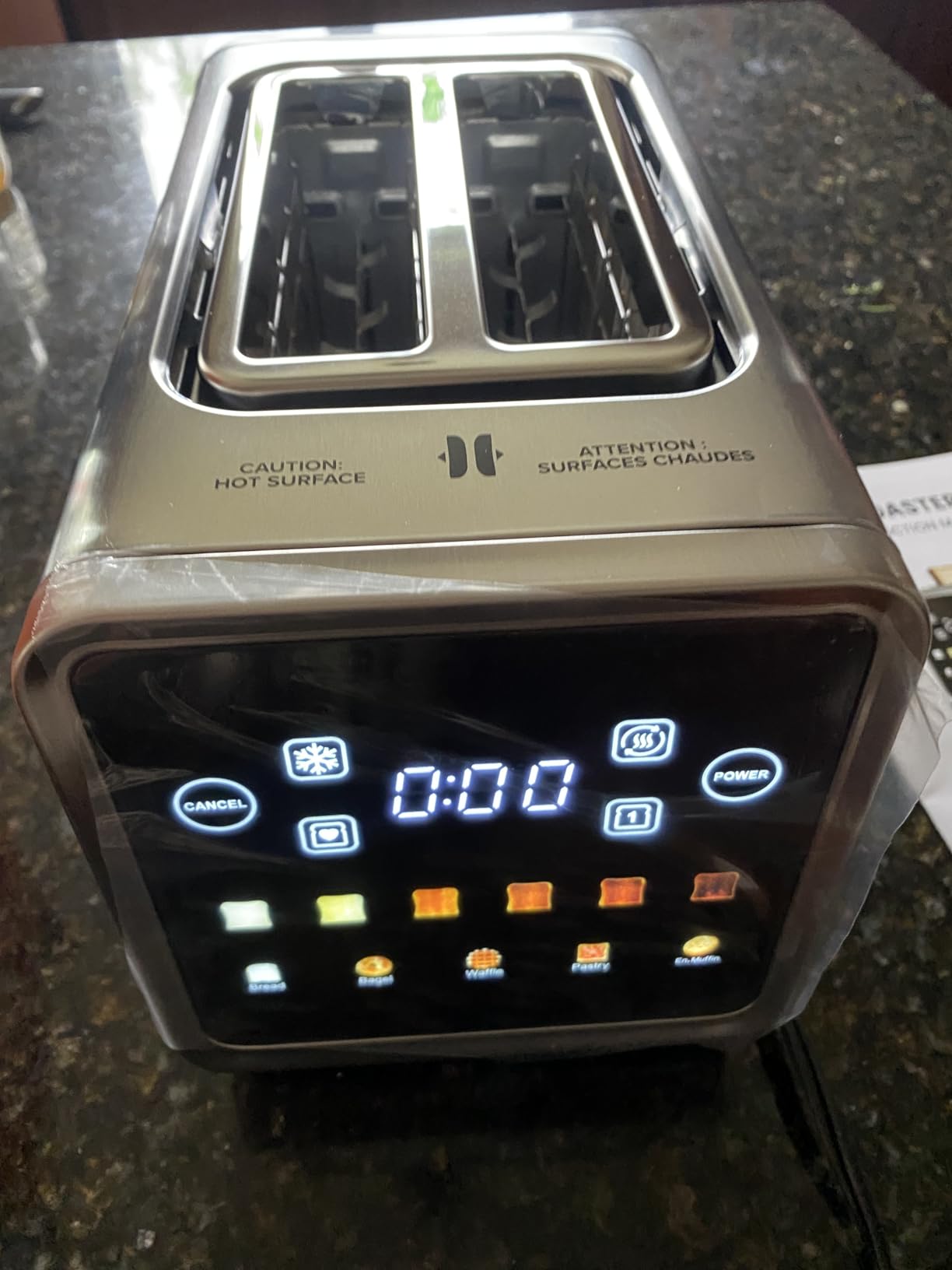 Touch Screen Toaster 4 Slice, Digital Smart Dual Control Touchscreen, Stainless Steel, 6 Toast Types & Levels include Bread, Bagel, with Defrost/Reheat/Single Slot Toasting Function Customer Review Touch Screen Toaster 4 Slice, Digital Smart Dual Control Touchscreen, Stainless Steel, 6 Toast Types & Levels include Bread, Bagel, with Defrost/Reheat/Single Slot Toasting Function - Customer Photo 1