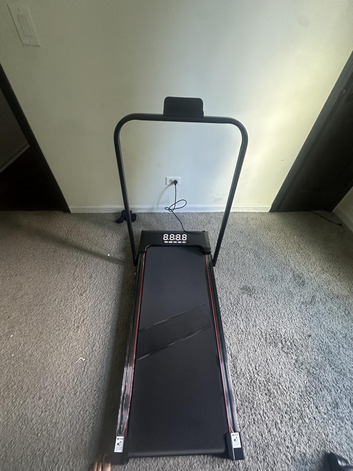 Walking Pad with Handle Bar and Incline, 3 in 1 Under Desk Treadmill with Hiking Mode, 2.5HP Low Noise Walking Treadmill Pad with Remote Control,Portable Treadmills for Home Office, Led Display - Customer Photo 1