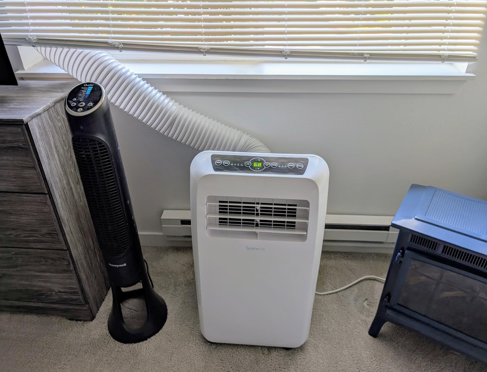 SereneLife 14000 BTU Ultra Quiet Portable Inverter Air Conditioner, Smart Cooling & Heating with WiFi, Energy Efficient, For Bedrooms, Living Spaces & Offices, 650 Sq Ft Coverage - Customer Photo 3