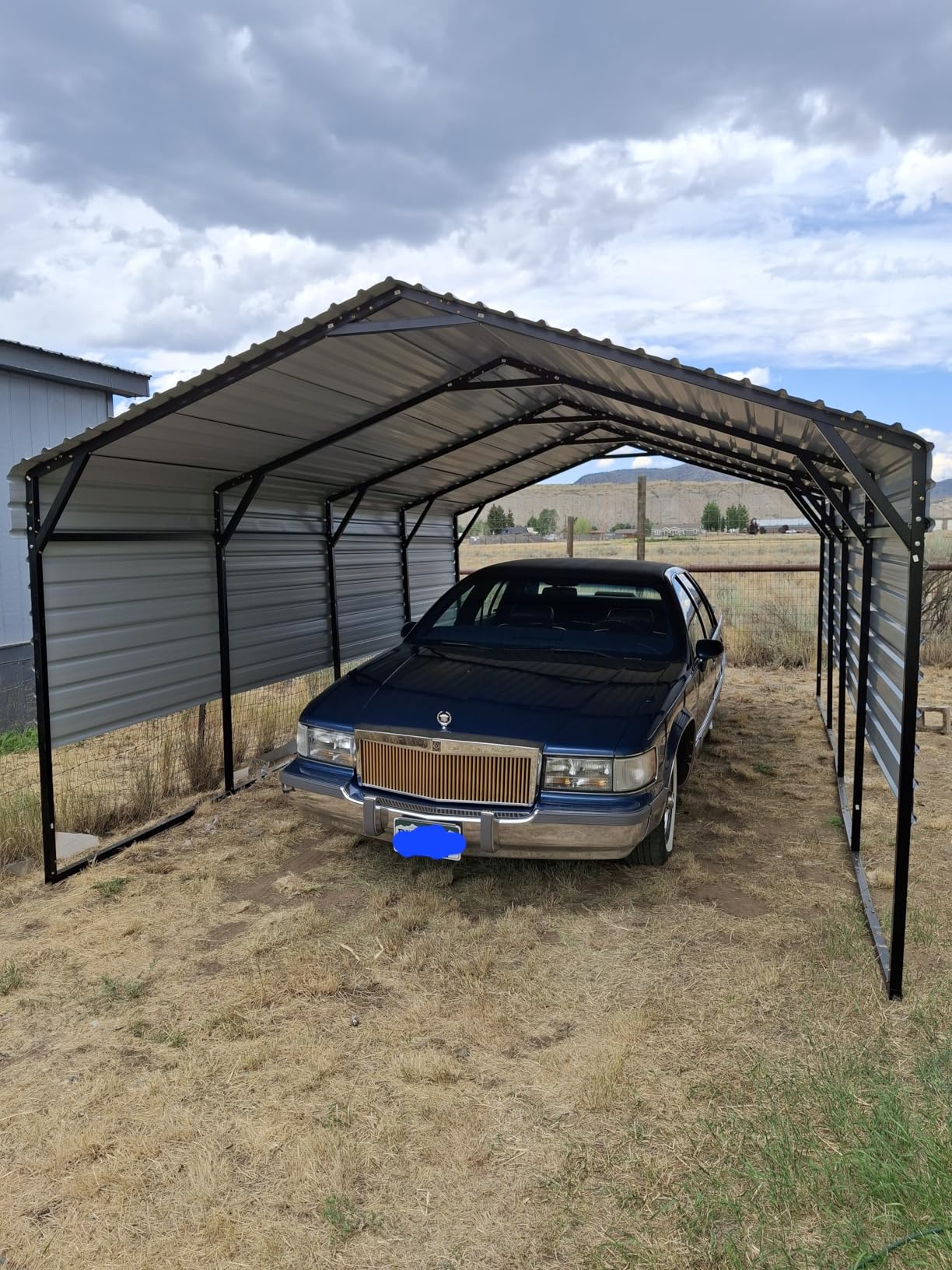 10x20 Ft Carport, Car Port with 200g PE Tarp, Roll-Up Doors, and 4 Windows, for Sedans, Bass Boats, Motos, ATVs, and SUVs, Gray - Customer Photo 2