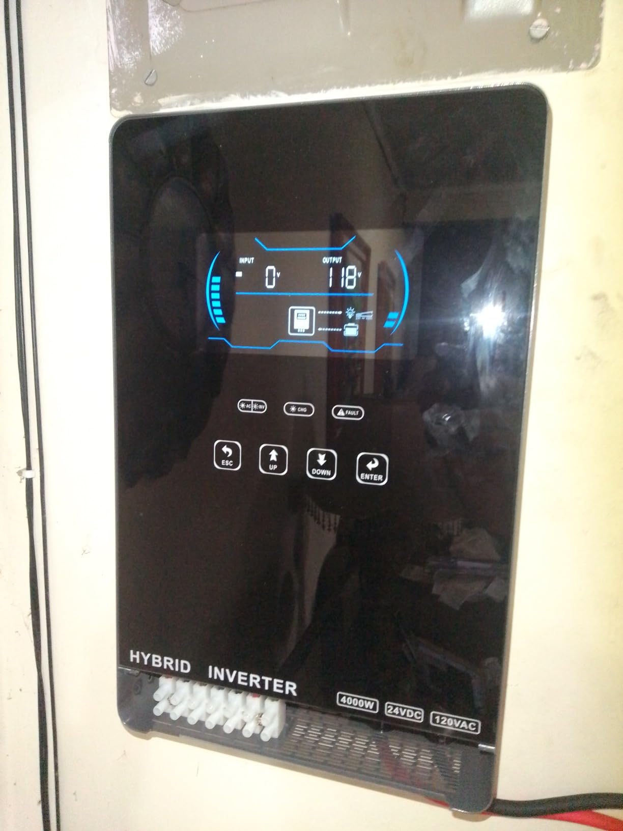 SUMRY Solar Inverter Charger, 3600W DC 24V to AC 110V Hybrid Voltage Converter with 120A MPPT Charge Controller, Pure Sine Wave Power for Battery-Less or AGM Lithium Battery Home Energy System - Customer Photo 2