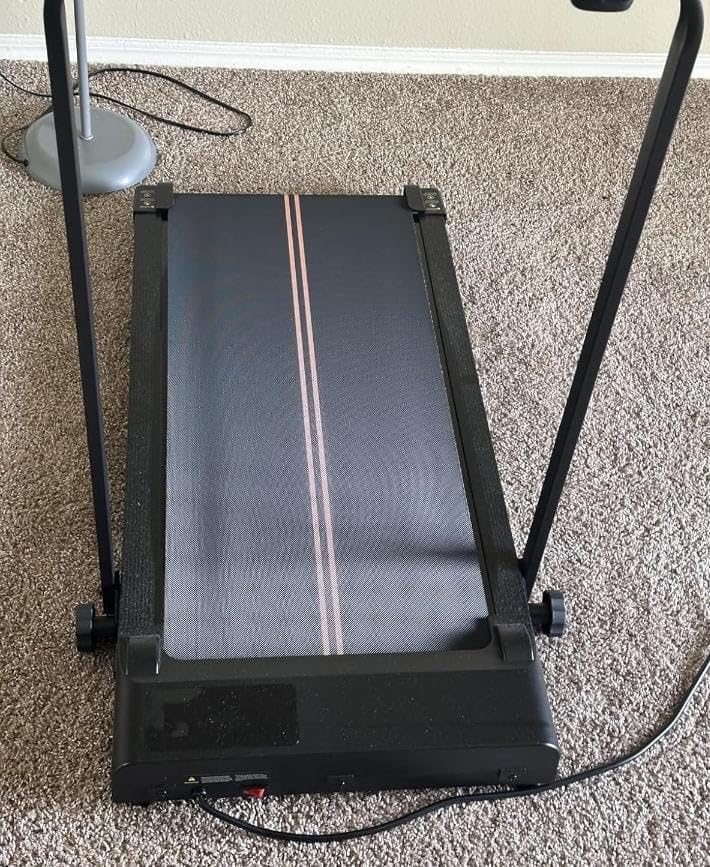 Portable Walking Pad with Incline and Handle Bar, 3.0HP Electric Treadmills for Home Small, 0.6-6.2MPH Compact Walking Pads Treadmills with Handles and Incline for Small Spaces, 320LB Capacity - Customer Photo 2