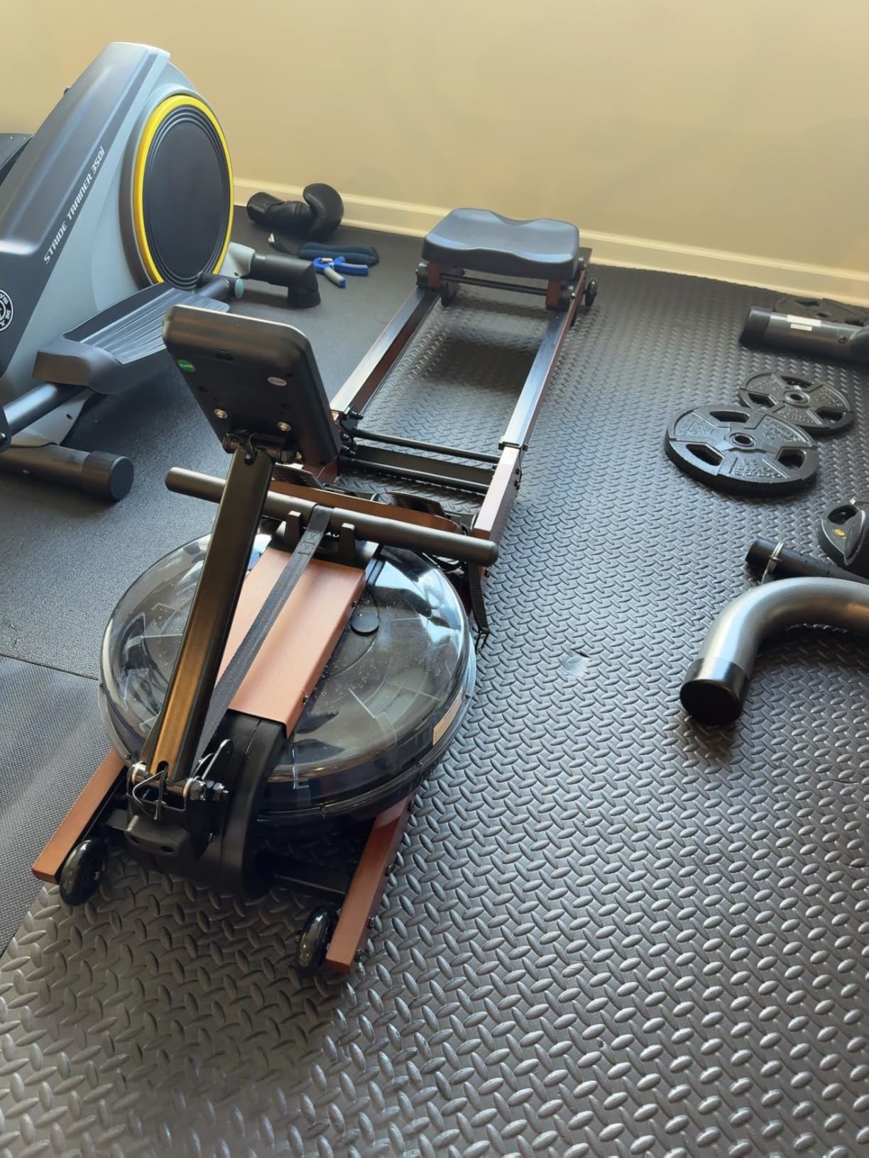 Dripex Water Rowing Machines for Home Use, Foldable Row Machine with 400LBS Weight Capacity, Rower Machine with Dedicated LCD Monitor, Comfortable Seat, Bluetooth App Compatible for Home Gym Exercise Customer Review Dripex Water Rowing Machines for Home Use, Foldable Row Machine with 400LBS Weight Capacity, Rower Machine with Dedicated LCD Monitor, Comfortable Seat, Bluetooth App Compatible for Home Gym Exercise - Customer Photo 2