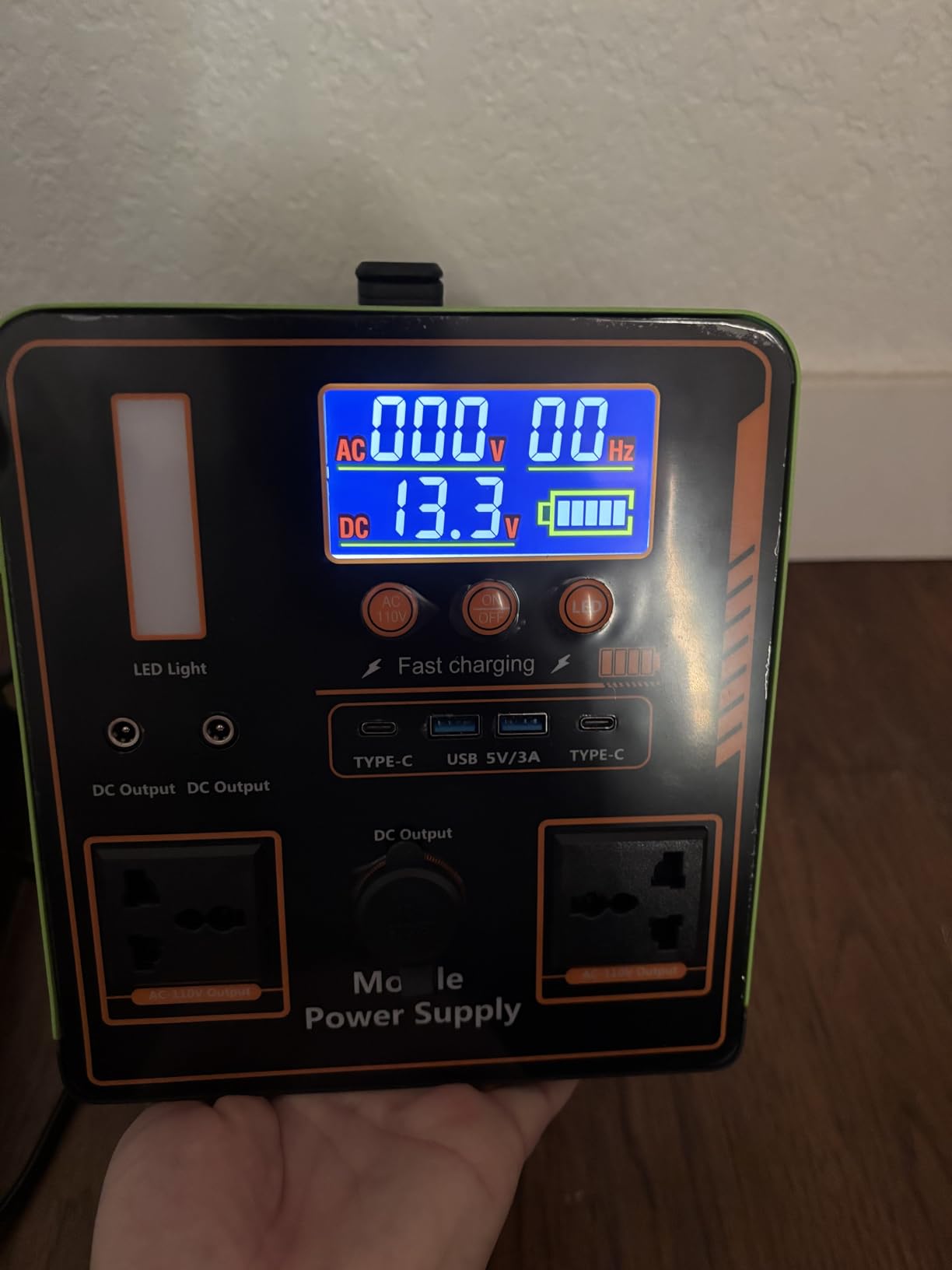 Portable outdoor camping power supply, 1115Wh backup power supply, output power 1200W, with pure sine wave 110V AC socket, suitable for outdoor camping home power outage emergency - Customer Photo 2