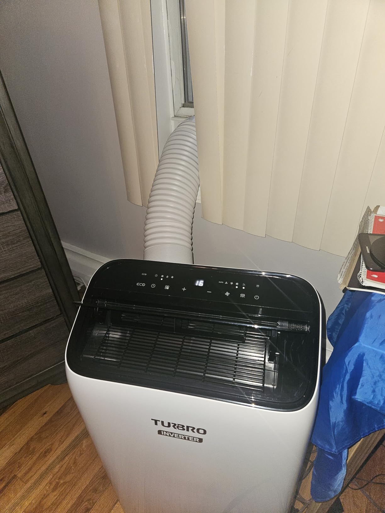 TURBRO 14,000 BTU Portable Air Conditioner & Heater, 4-in-1 AC Unit with Dehumidifier, Fan, UV-C Light for Rooms up to 600 Sq Ft, Remote, Sleep Mode, Easy Installation (10,000 BTU SACC), Greenland - Customer Photo 1