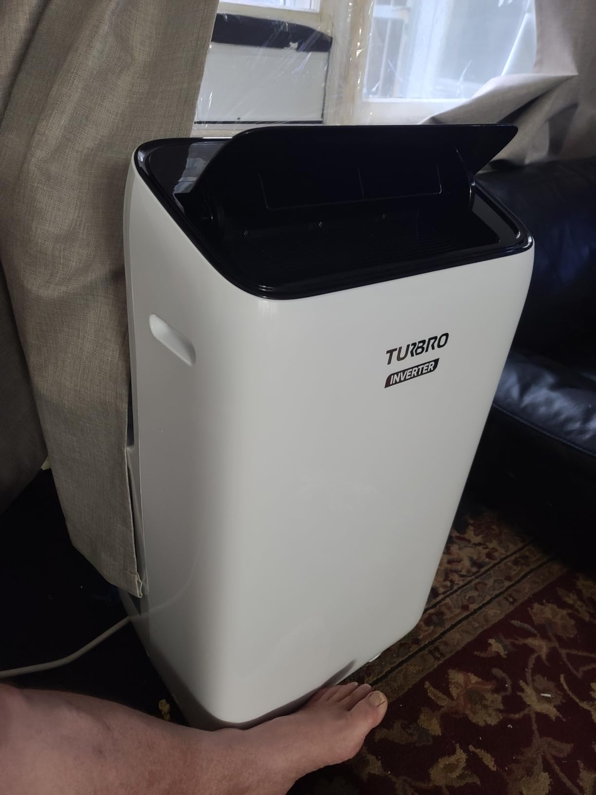 TURBRO 14,000 BTU Portable Air Conditioner & Heater, 4-in-1 AC Unit with Dehumidifier, Fan, UV-C Light for Rooms up to 600 Sq Ft, Remote, Sleep Mode, Easy Installation (10,000 BTU SACC), Greenland - Customer Photo 2