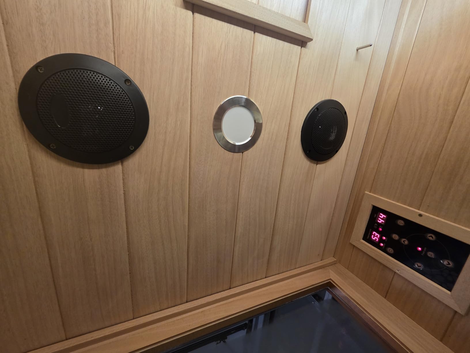 2 Person Home Sauna Traditional Steam Sauna Luxurious Indoor Wood Spa Room with Stove Heater Thermometer Bluetooth Speakers 220V 47.24