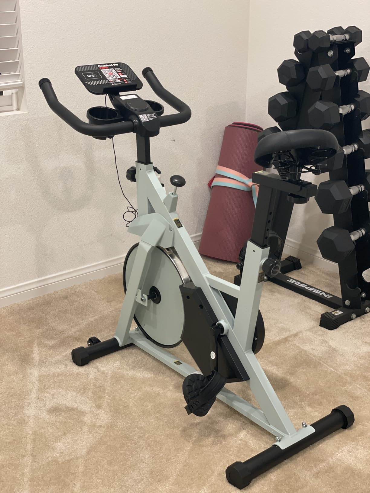 Stationary Bike, Spin Bike with 32 Levels of Adjustable Magnetic, Exercise Bike for Home with Exclusive App, Low Noise Indoor Bike, Cycling Bike with Comfortable Seat Cushion - Customer Photo 1