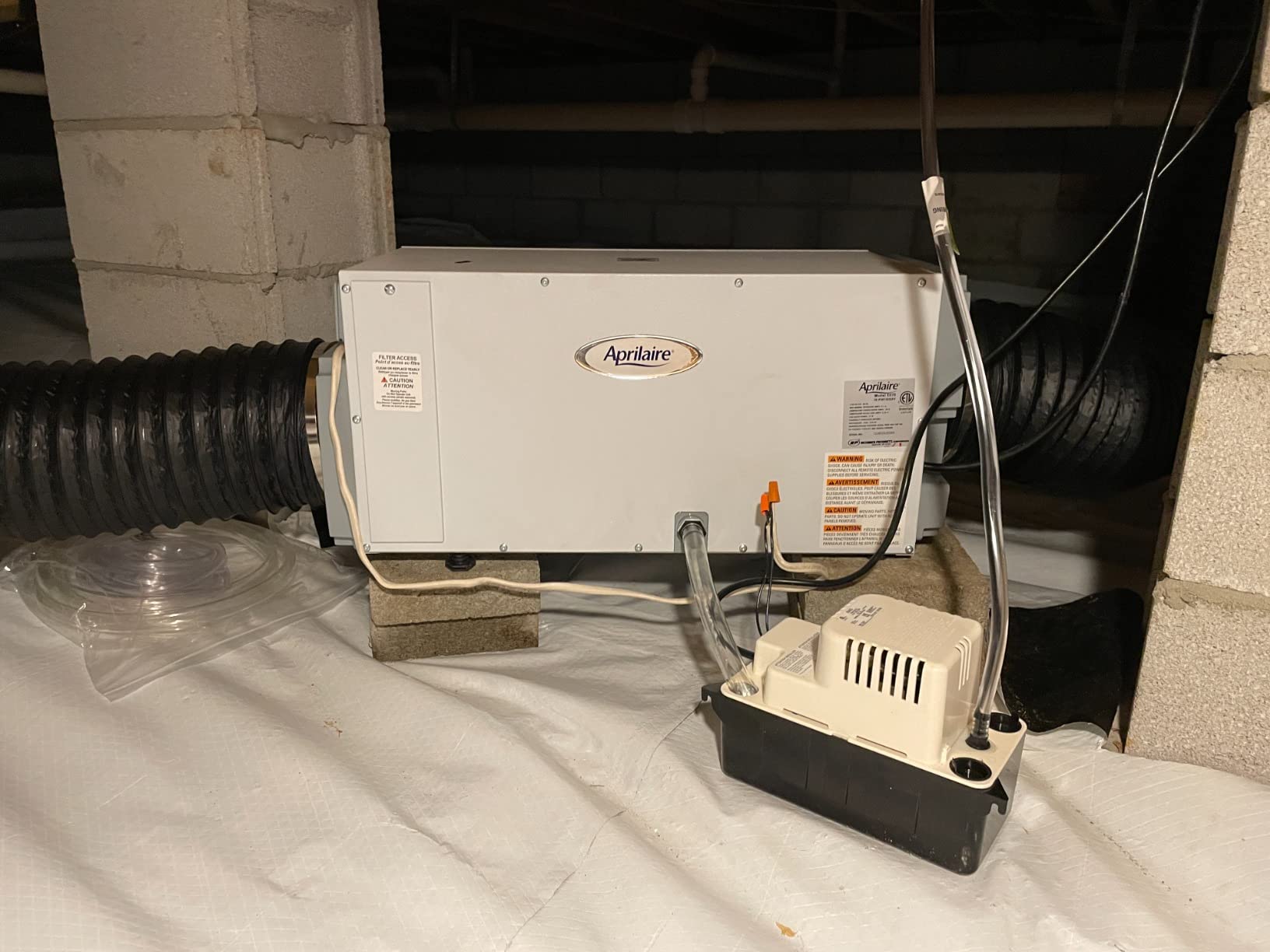 AprilAire E070W Smart Wi-Fi Crawl Space Dehumidifier, 70-Pint Commercial Whole-House Dehumidifier for Basement, Crawlspace & Home up to 2,200 Sq. Ft. with Pump, Drain Hose, Hanging Kit, MERV 11 Filter Customer Review AprilAire E070W Smart Wi-Fi Crawl Space Dehumidifier, 70-Pint Commercial Whole-House Dehumidifier for Basement, Crawlspace & Home up to 2,200 Sq. Ft. with Pump, Drain Hose, Hanging Kit, MERV 11 Filter - Customer Photo 2