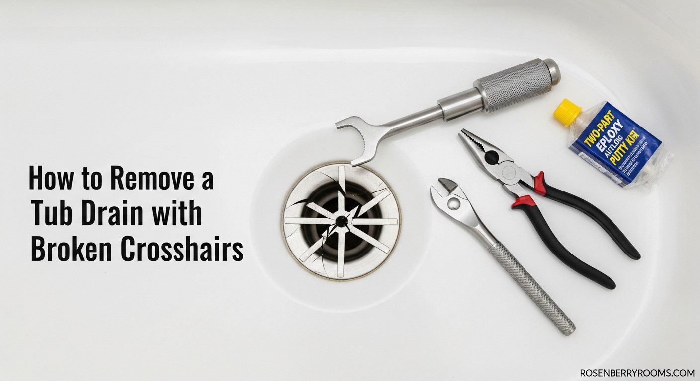 How to Remove a Tub Drain With Broken Crosshairs