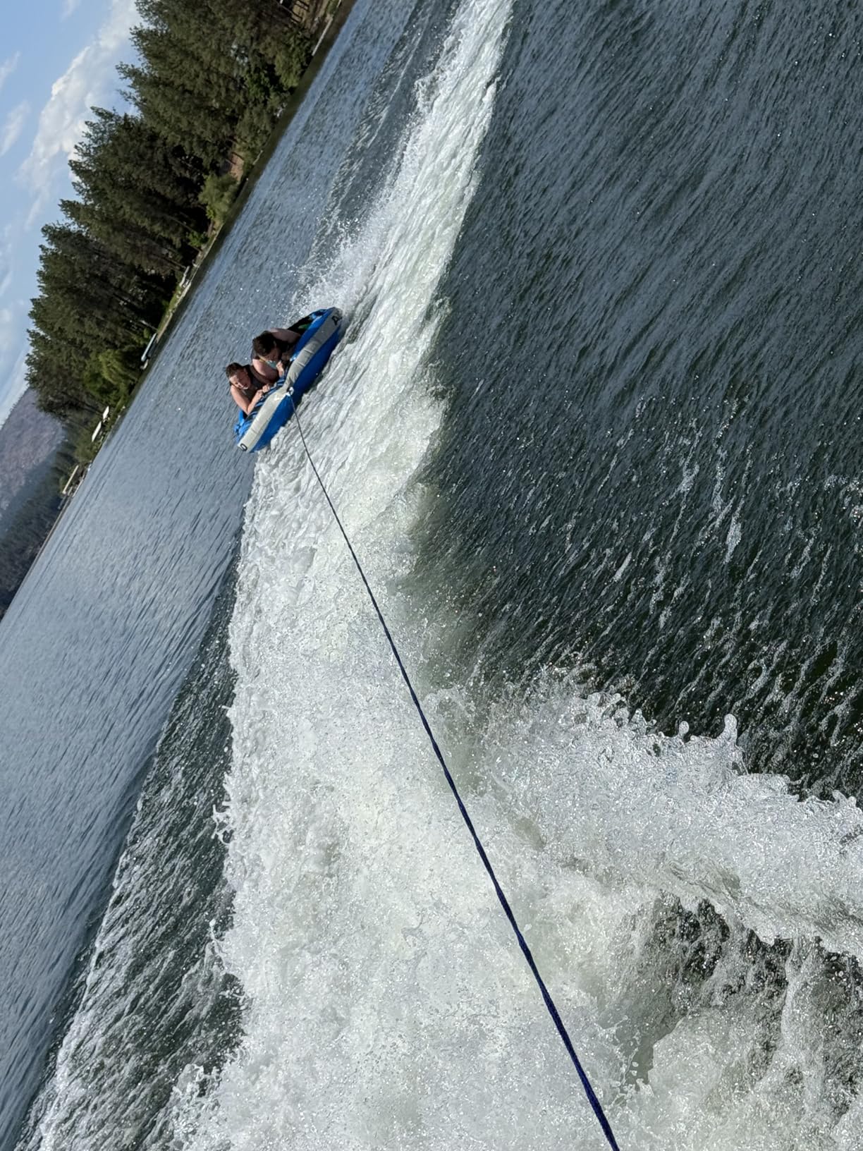 Airhead G-Force Inflatable Towable Tube | 2-4 Rider Models | Dual Tow Points | Full Nylon Cover | Kwik-Connect | Patented Speed Valve | Boat Tubes and Towables - Customer Photo 1