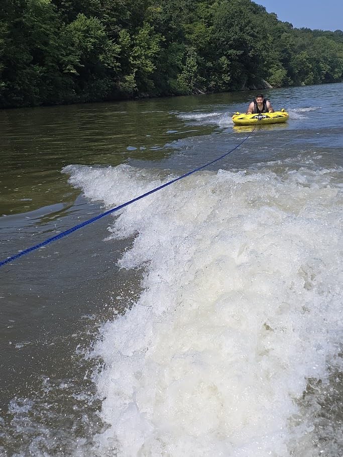 RAVE Sports Razor Inflatable Towable Tube, 1-2 Riders, Unique Skim-Fast Bottom Coating, Nylon Cover, Four Foam-Filled Reinforced Handles, Quick Connect Tow Point, Boat Tubes and Towables - Customer Photo 1