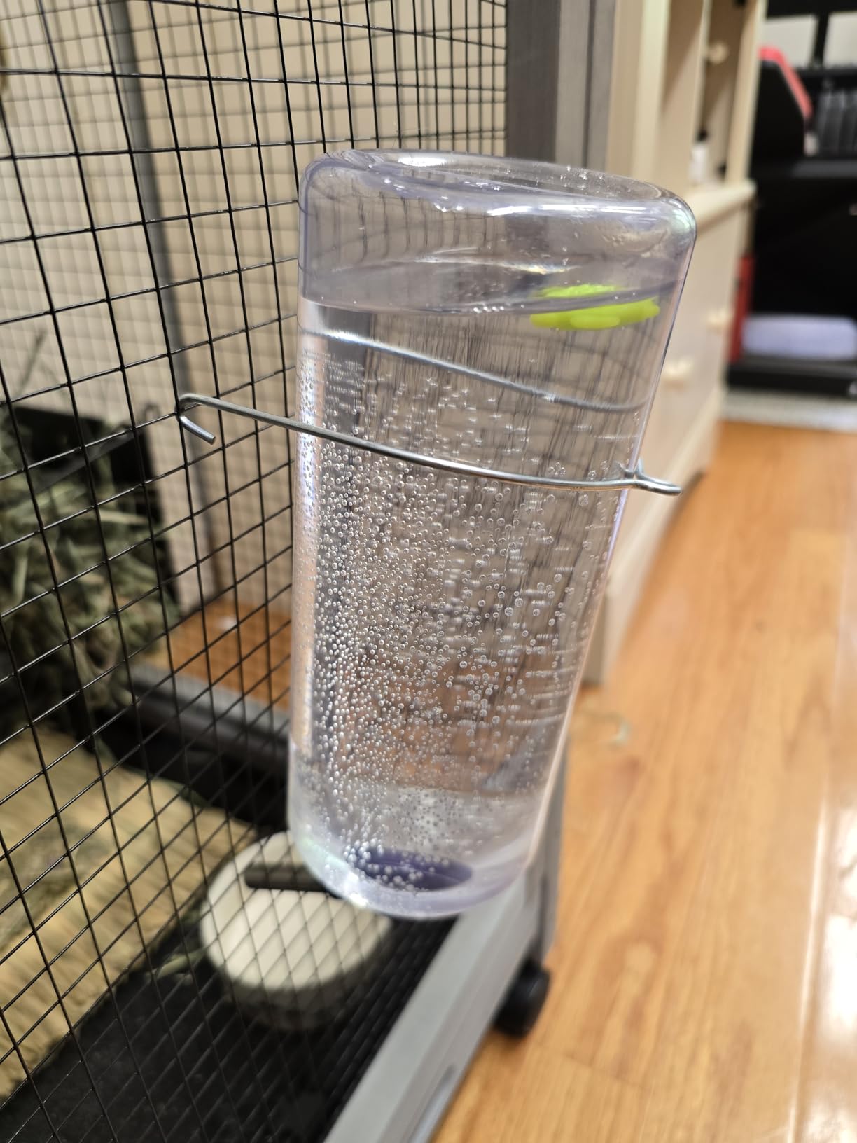 Lixit Weather Resistant Cage Water Bottles for Rabbits, Ferrets, Guinea Pigs Hamsters and Other Small Animals. (8-Ounce) - Customer Photo 1