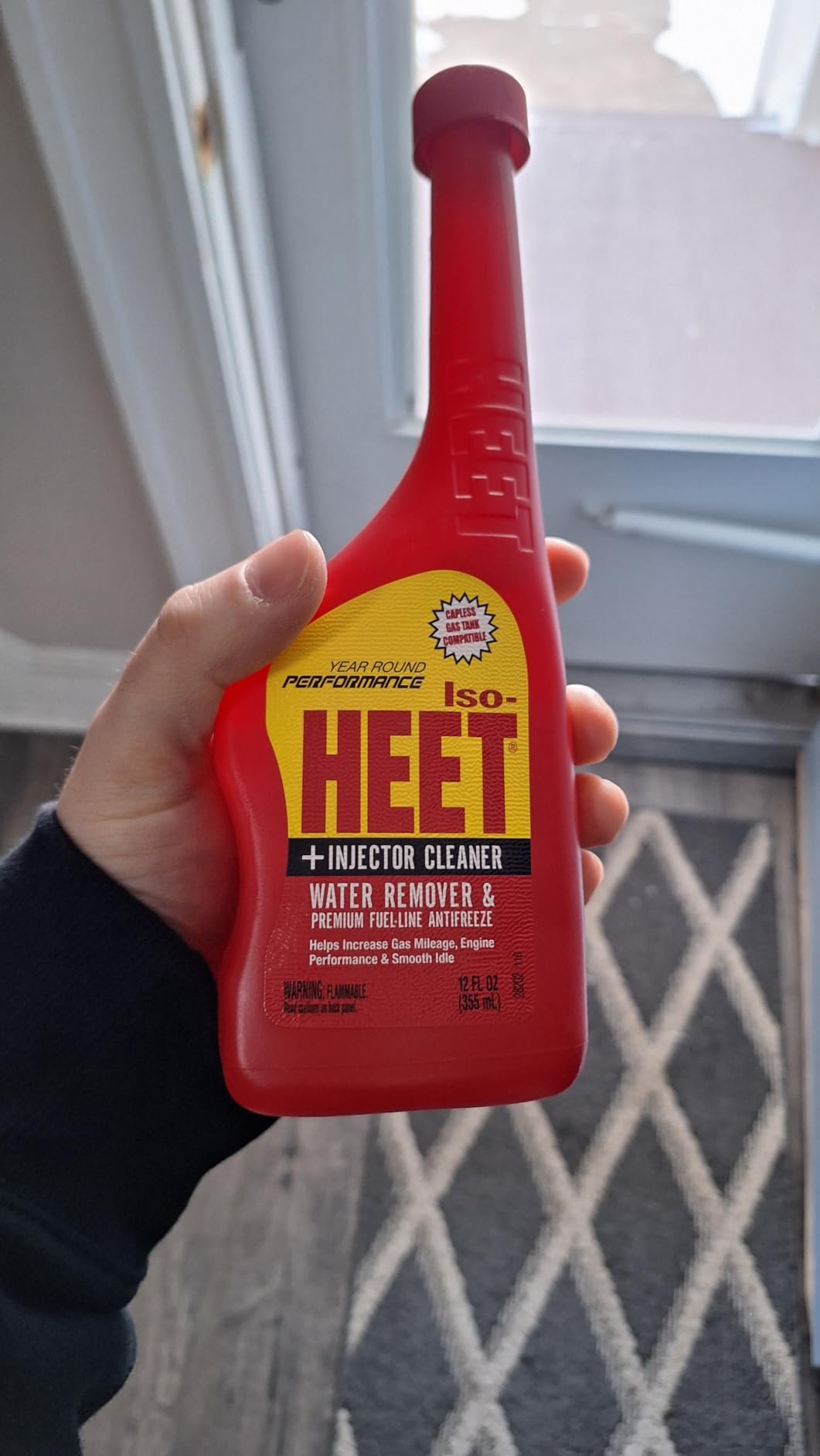 Heet Iso-HEET Water Remover And Premium Fuel Line Antifreeze + Injector Cleaner Helps Increase Gas Mileage Improves Engine Performance Year Round Performance, 12 fl. oz. (28202) , Red - Customer Photo 1
