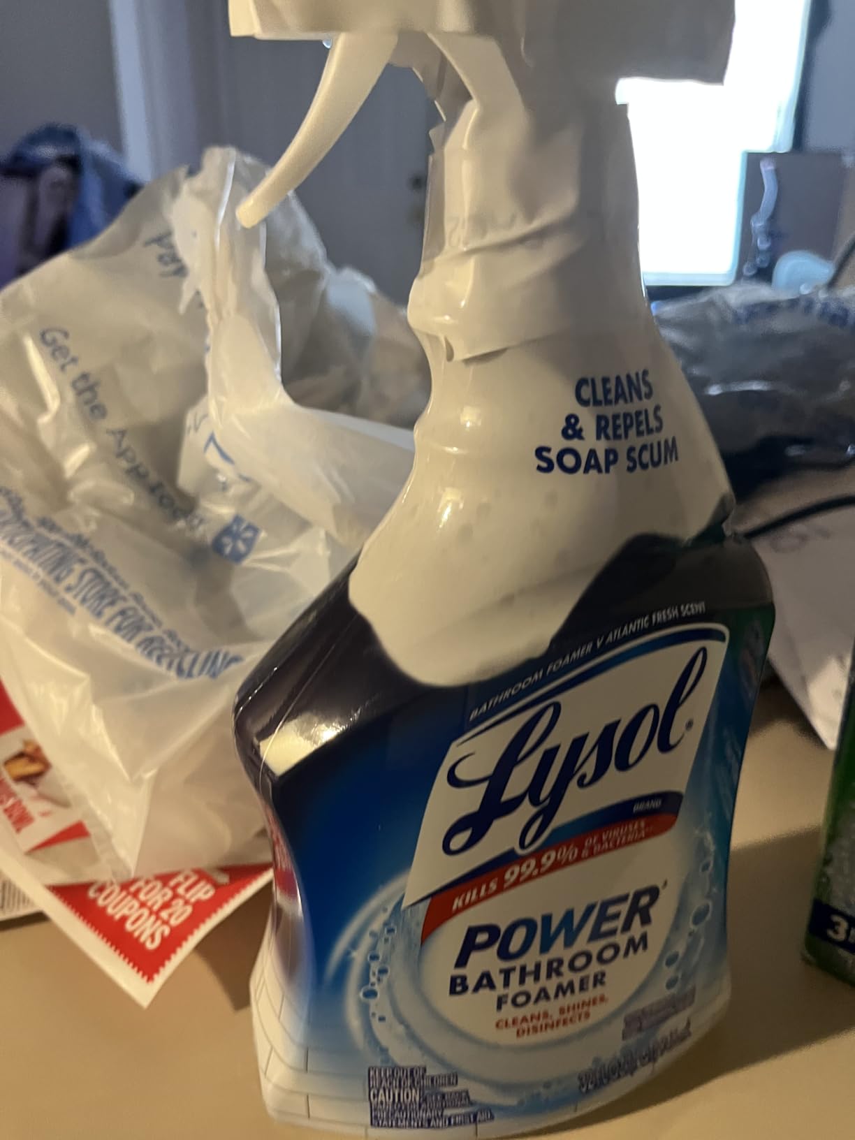 Lysol Power Foaming Bathroom Cleaner, Multipurpose Cleaner For Showers, Bathtubs, Sinks, Disinfectant Spray Kills 99.9% Of Germs, Zero Bleach Cleaning Spray, 32 Oz. - Customer Photo 1
