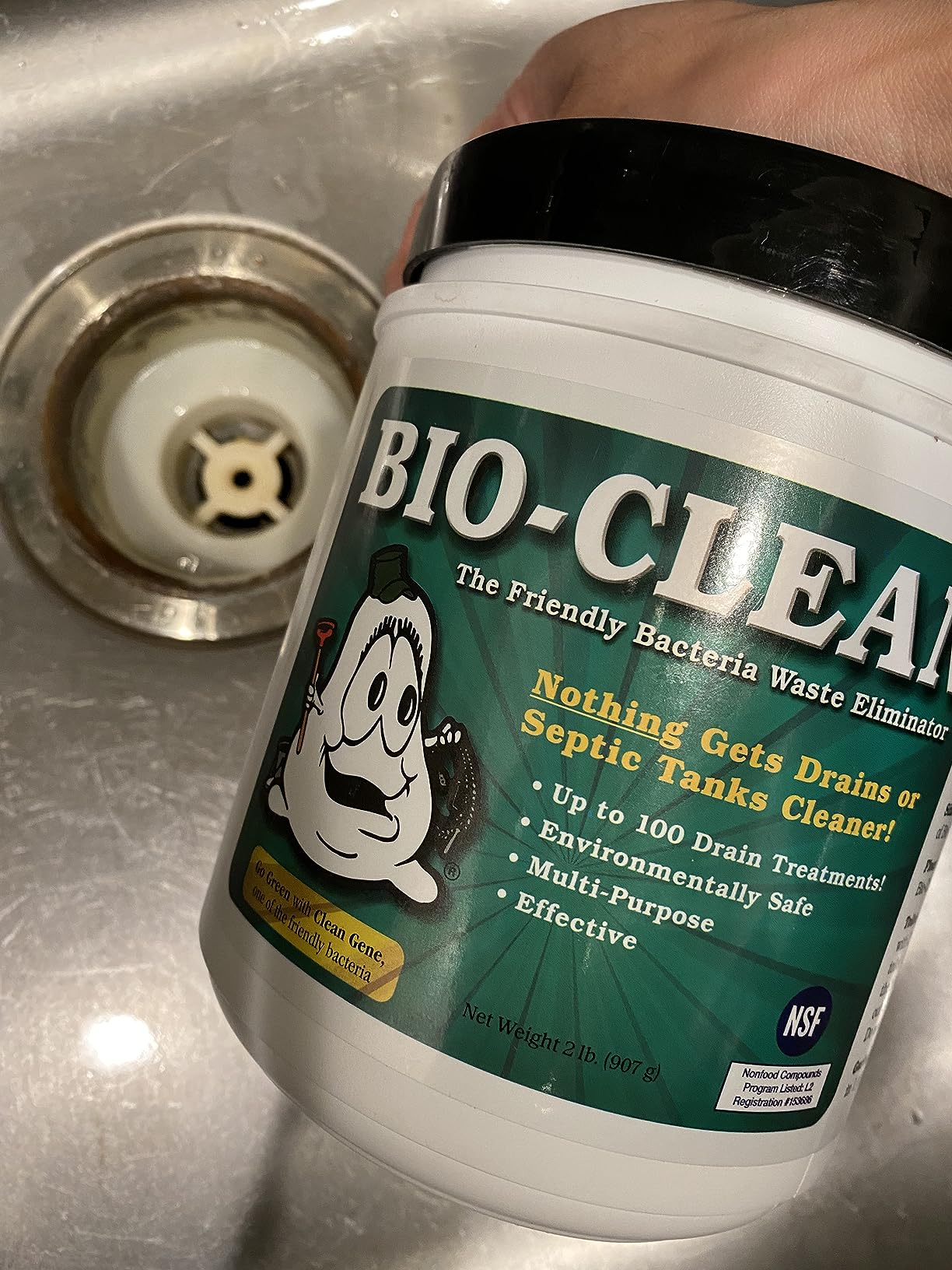 Bio-Clean Drain Septic 2# Can Cleans Drains- Septic Tanks - Grease Traps All Natural and 100% Guaranteed No Caustic Chemicals! Removes fats Oil and Grease, Completely Cleans Your System. - Customer Photo 2