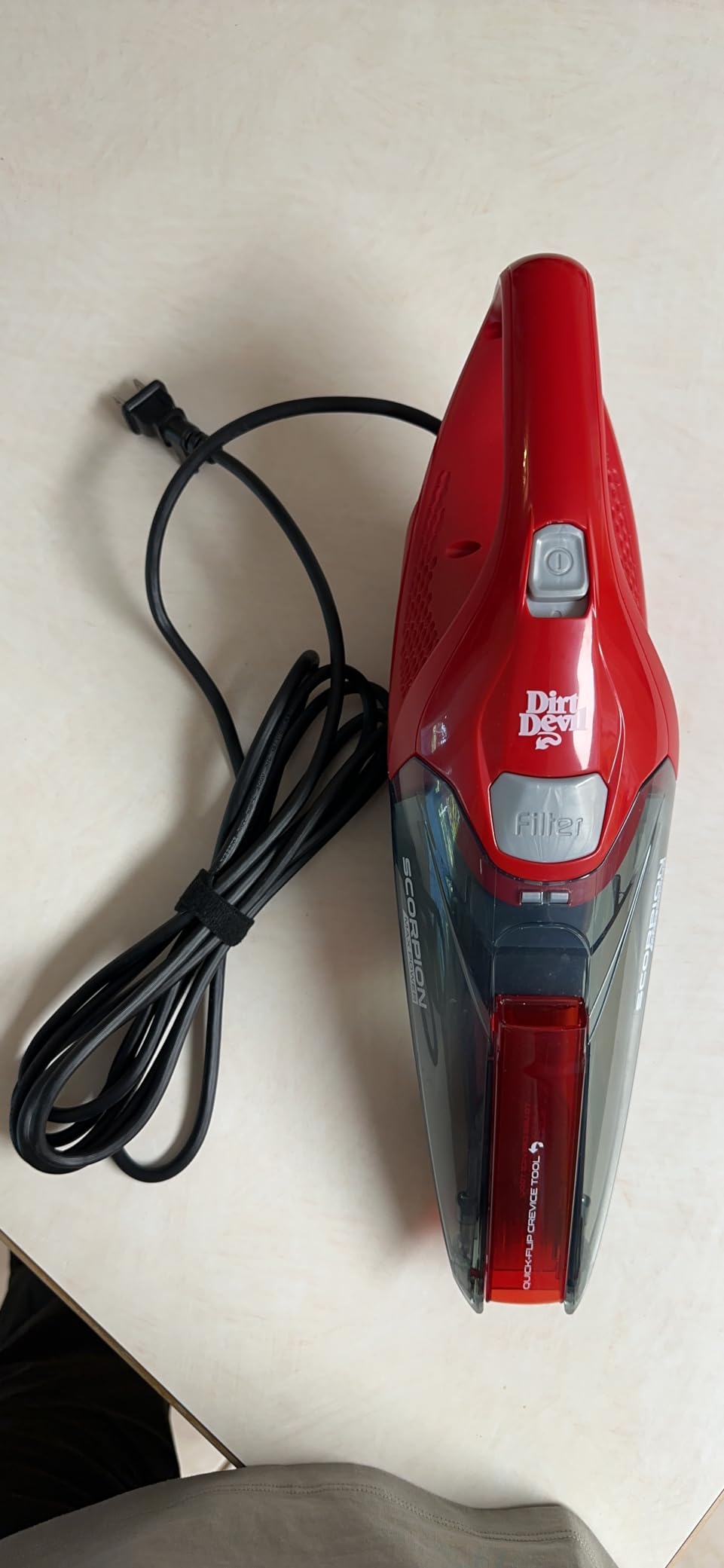 Dirt Devil Scorpion Plus QuickFlip Handheld Vacuum Cleaner, Powerful Suction, Lightweight, Includes Quick Flip Crevice Tool, Corded Portable Vacuum Cleaner Customer Review Dirt Devil Scorpion Plus QuickFlip Handheld Vacuum Cleaner, Powerful Suction, Lightweight, Includes Quick Flip Crevice Tool, Corded Portable Vacuum Cleaner - Customer Photo 2