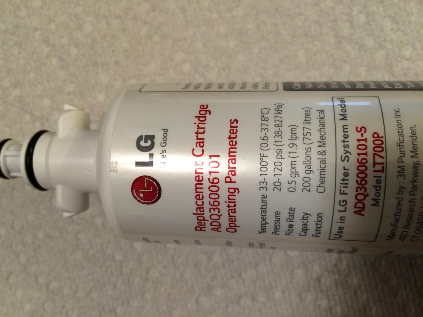 LG LT700P- 6 Month / 200 Gallon Capacity Replacement Refrigerator Water Filter (NSF42 and NSF53) ADQ36006101, ADQ36006113, ADQ75795103, or AGF80300702 , White , Single - Customer Photo 3