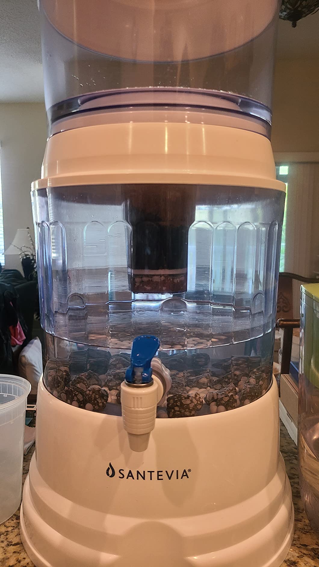 Santevia Gravity Water System Filter | at Home Water Filter That Makes Water Alkaline and Adds Minerals | Chlorine and Fluoride Filter (Countertop Model) - Customer Photo 2