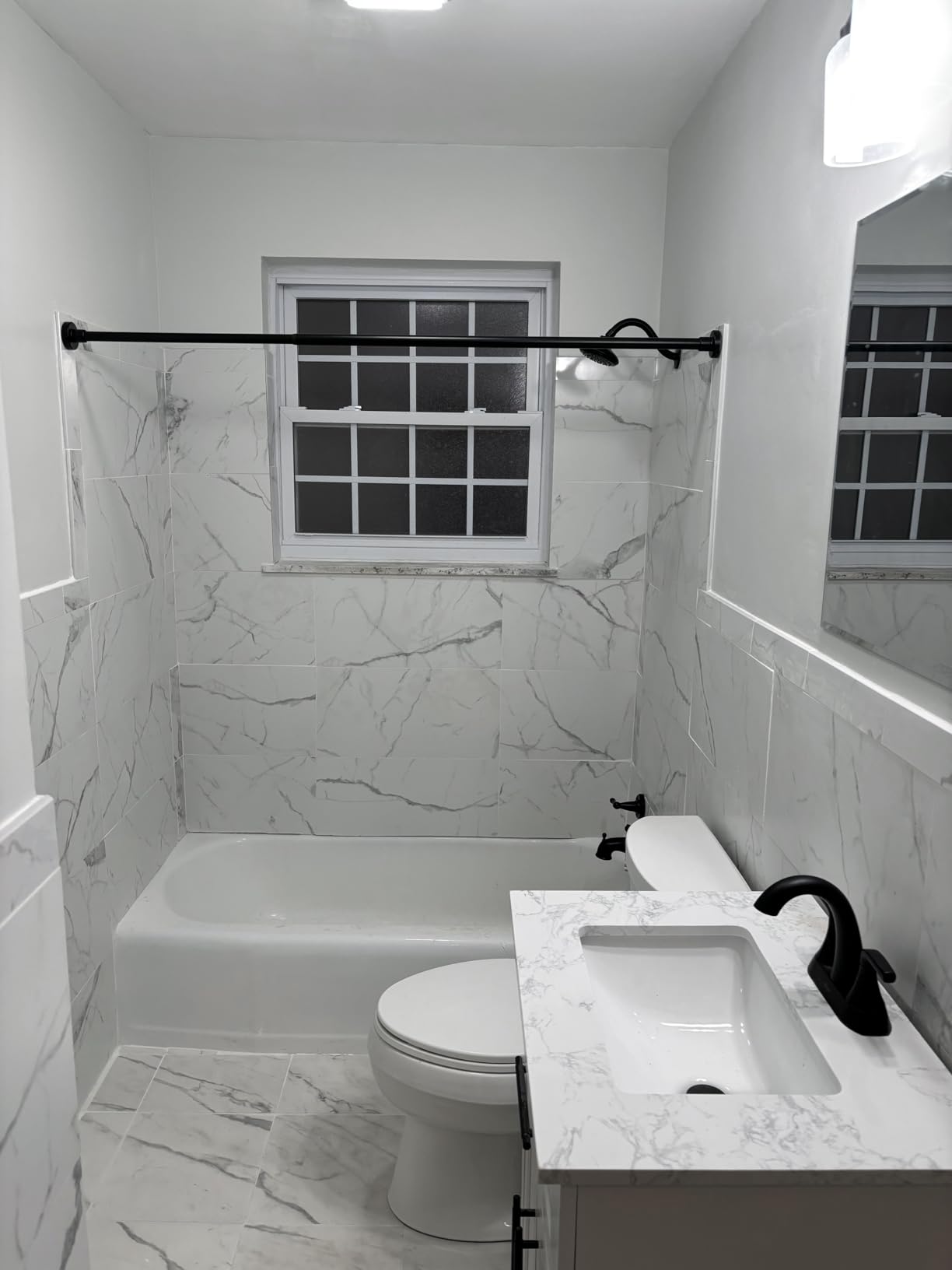 Design House 523472 Oakmont Classic Bath and Shower Trim with Single-Function Shower Head, 2-Handle Faucet and Valve - Customer Photo 1