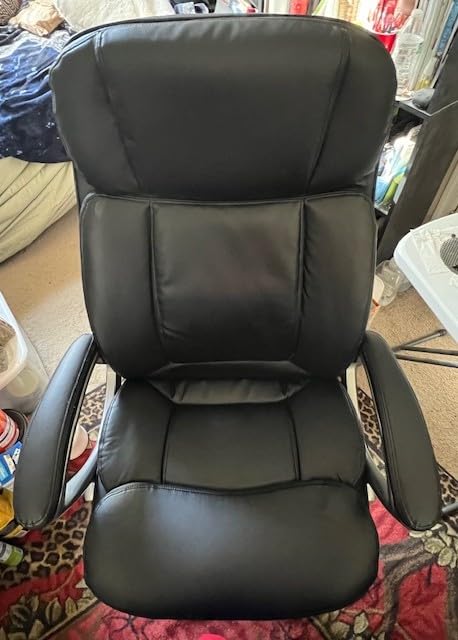 Serta Fairbanks Big & Tall Executive Office Chair, Ergonomic Comfy High-Back ComputerChairs with Lumbar Support, Semi-Plush Seat Cushion, Padded Armrests, Nylon Swivel Base, Bonded Leather, Black - Customer Photo 1
