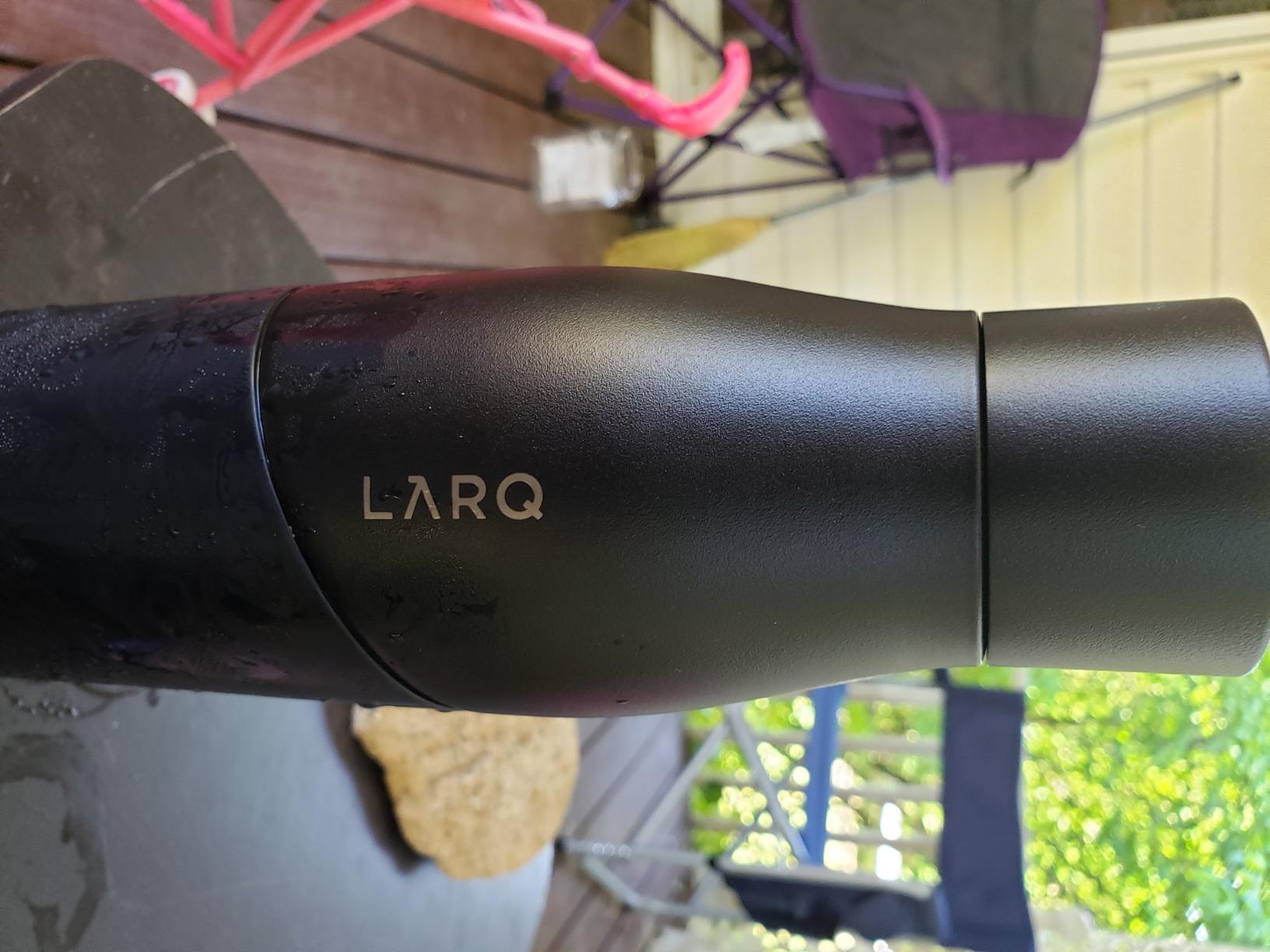 LARQ Bottle Movement PureVis 32 oz- Lightweight Self-Cleaning and Non-Insulated Stainless Steel Water Bottle with UV Water Purifier | Reusable & Travel Friendly, 1-Year Warranty, Black/Onyx - Customer Photo 2
