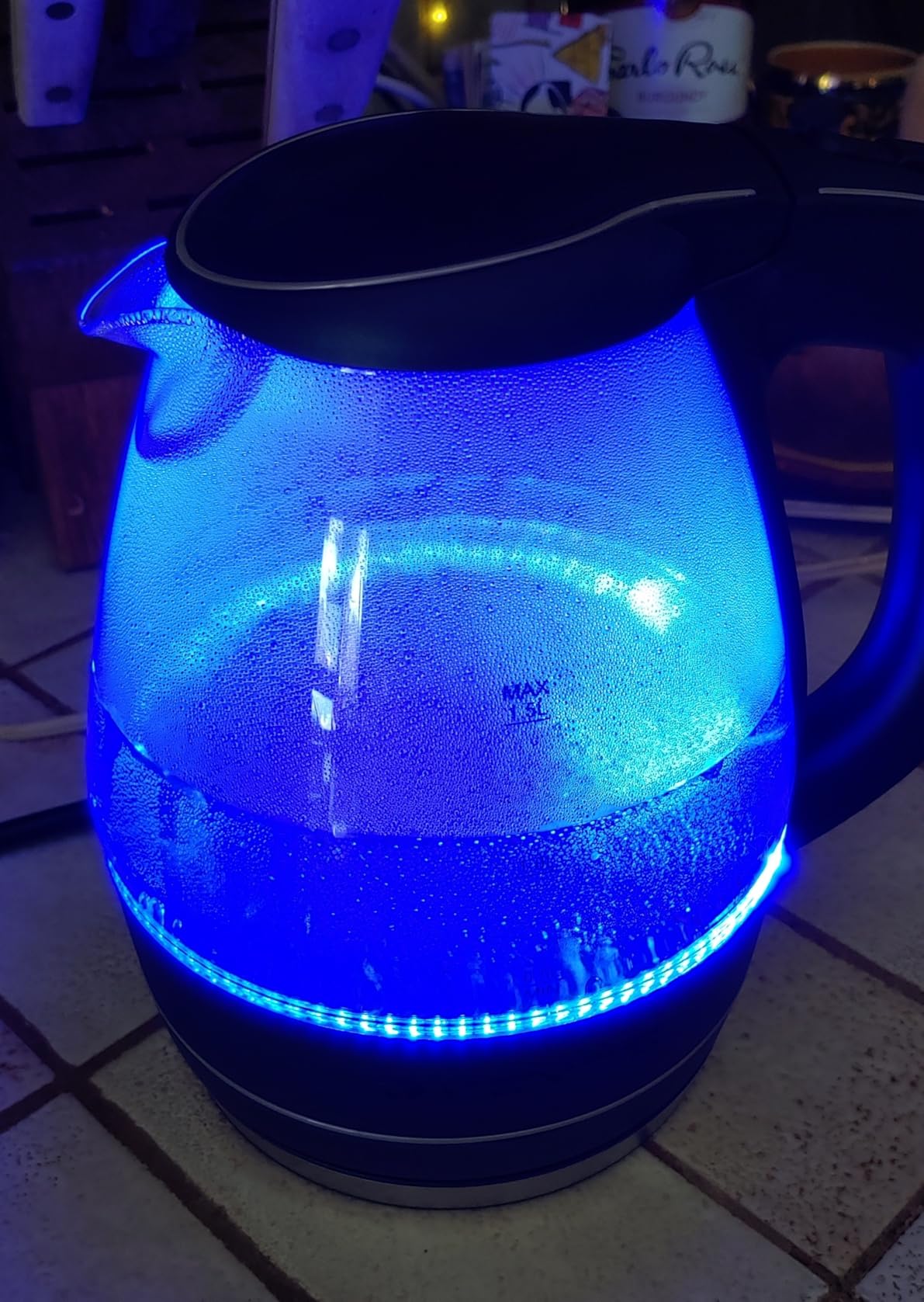 OVENTE Electric Kettle, 1.5L Borosilicate Glass Countertop Water Heater and Boiler for Coffee or Tea, BPA-Free, Auto Shut-Off, Boil-Dry Protection, Removable and Washable Spout Filter, Black KG83B - Customer Photo 1