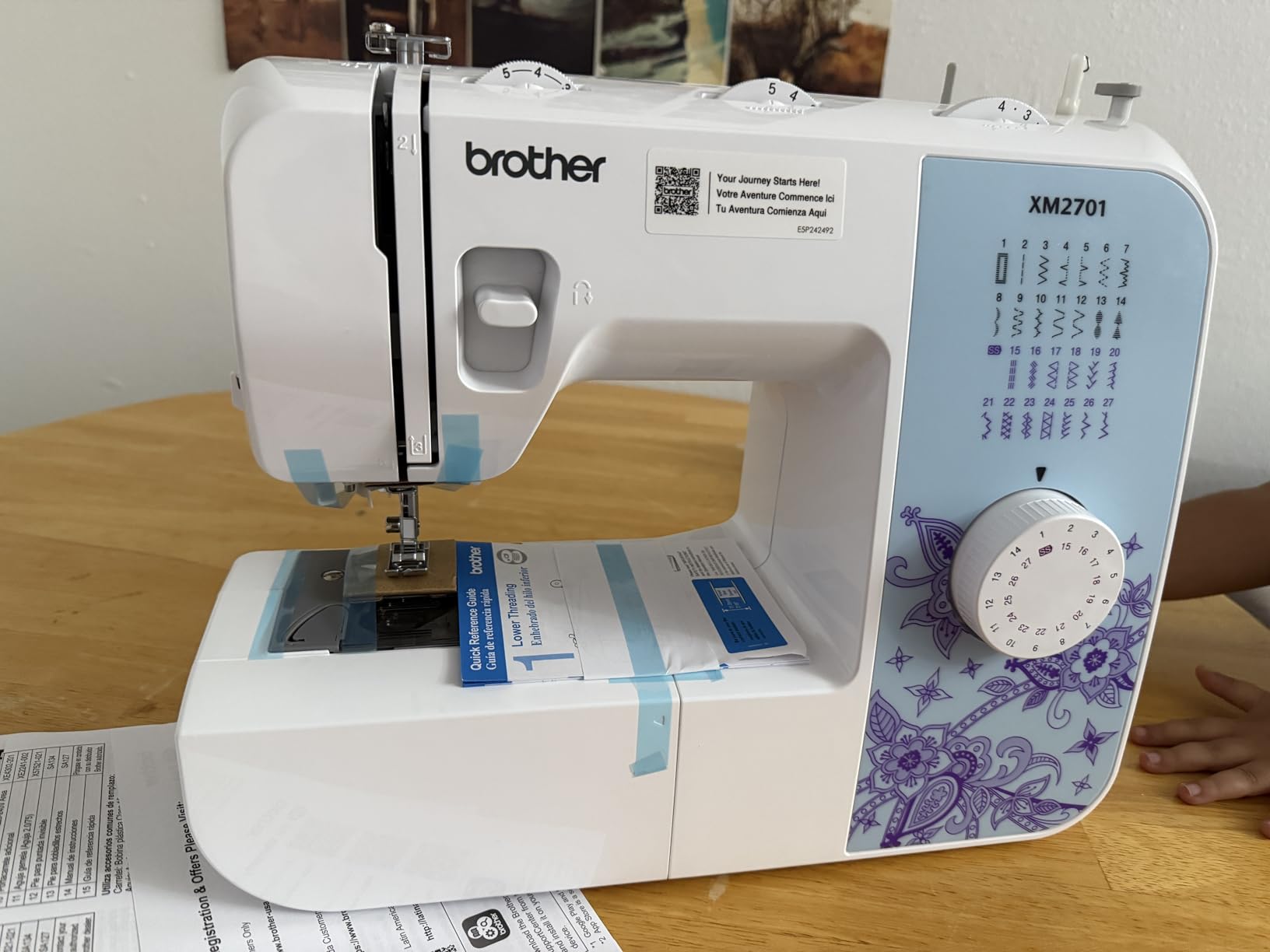 Brother XM2701 Sewing Machine, Lightweight, Full Featured, 27 Stitches, 6 Included Feet - Customer Photo 1