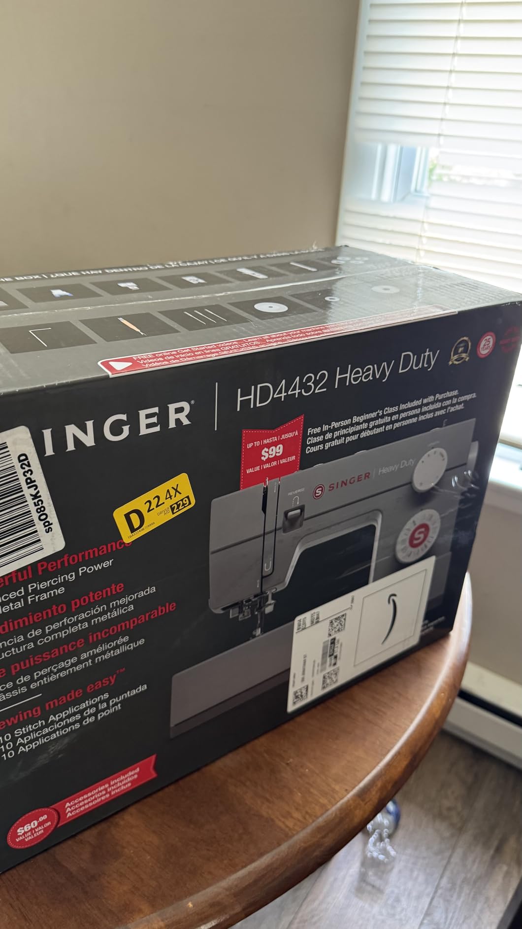 SINGER Heavy Duty 4432 High Speed Sewing Machine with Accessory Kit | Strong Motor With Enhanced Piercing Power, 110 Stitch Applications, Full Metal frame, 1-step Buttonhole & LED Light - Customer Photo 2