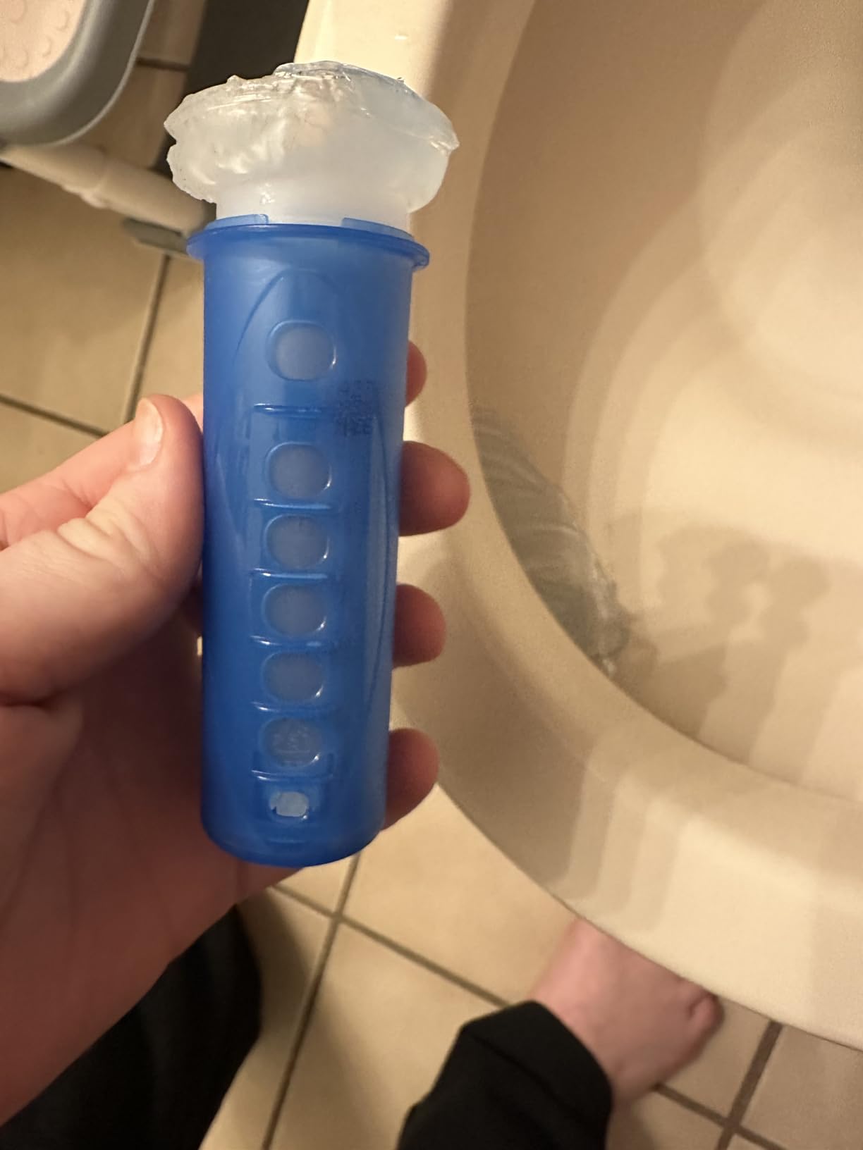 Scrubbing Bubbles Fresh Gel Toilet Bowl Cleaning Stamps, Helps Keep Toilet Clean and Helps Prevent Limescale & Rings, Rainshower Scent, 1 Dispenser with 24 Fresh Gel Stamps Customer Review Scrubbing Bubbles Fresh Gel Toilet Bowl Cleaning Stamps, Helps Keep Toilet Clean and Helps Prevent Limescale & Rings, Rainshower Scent, 1 Dispenser with 24 Fresh Gel Stamps - Customer Photo 2